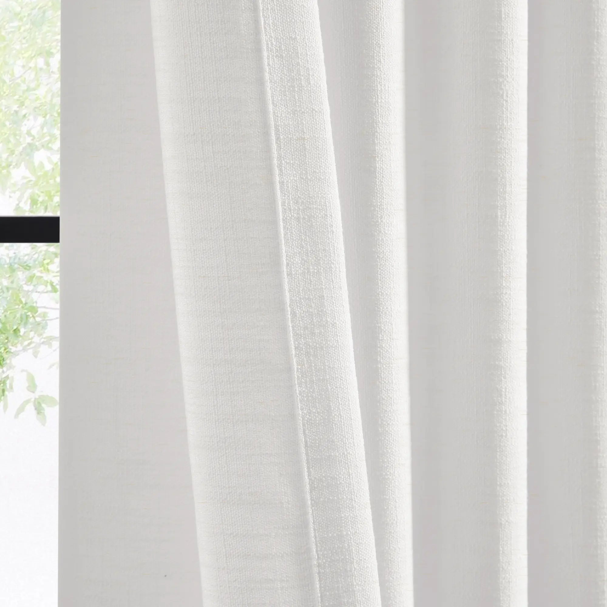 Emilia 1908-1 cotton drape pleated curtains, elegant and refined design, front and back detail display