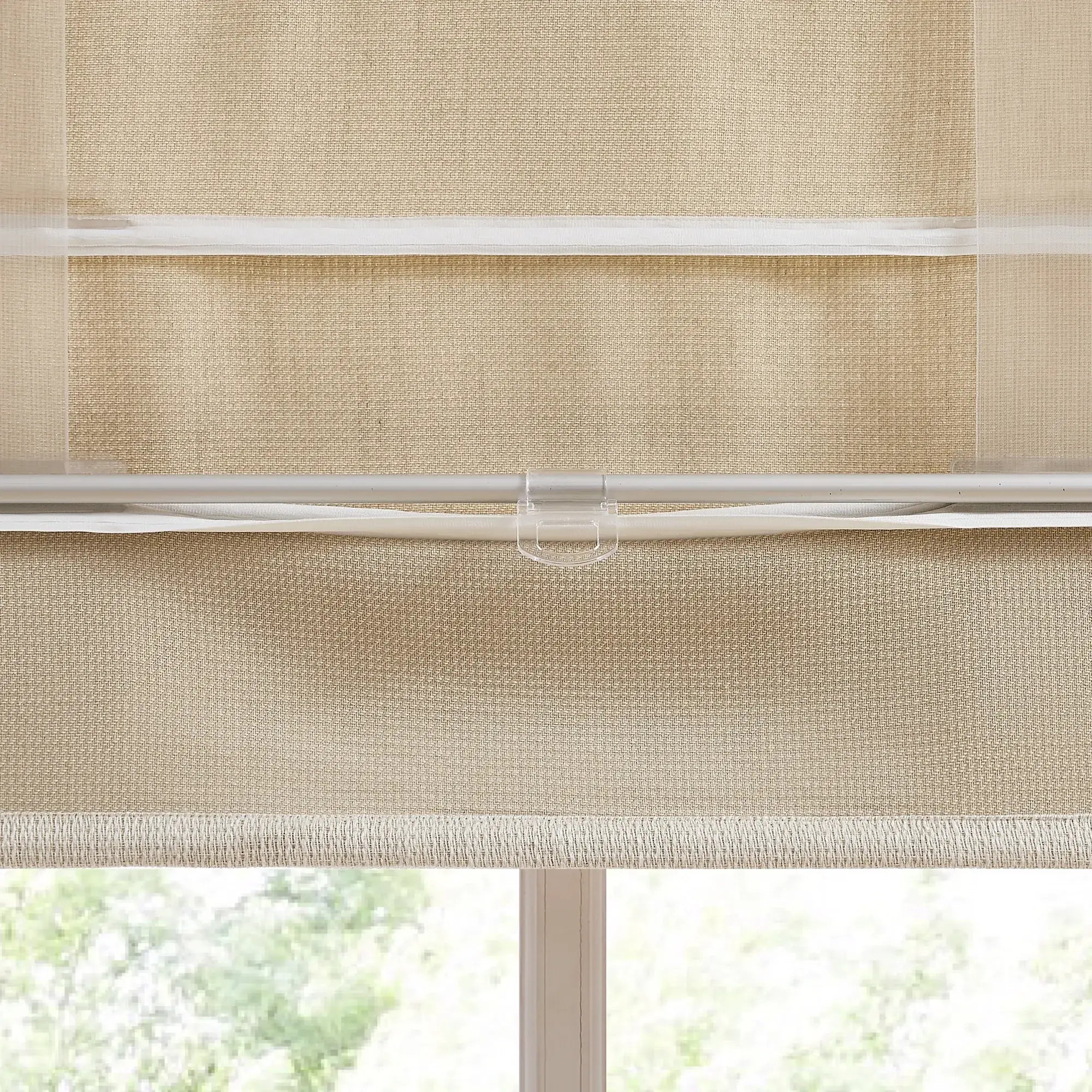 Esmira Woven Texture Cotton-Linen Blend Roman Shades: Image 86981-2_scene_4 showcases the roman shade with natural woven texture, breathable cotton-linen blend and stylish home scene matching effect.