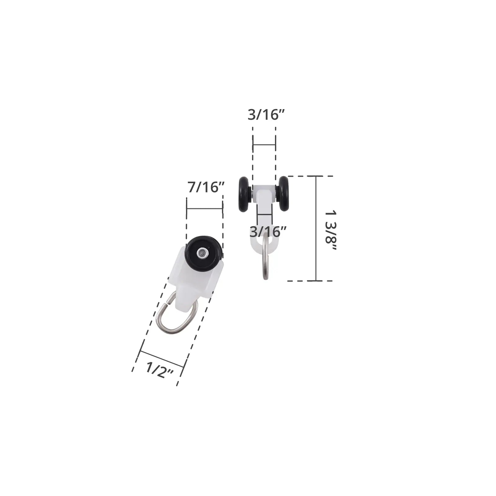 Ethan Curtain Track Runner with Carrier - 1 Foot Pinch Pleat Runners