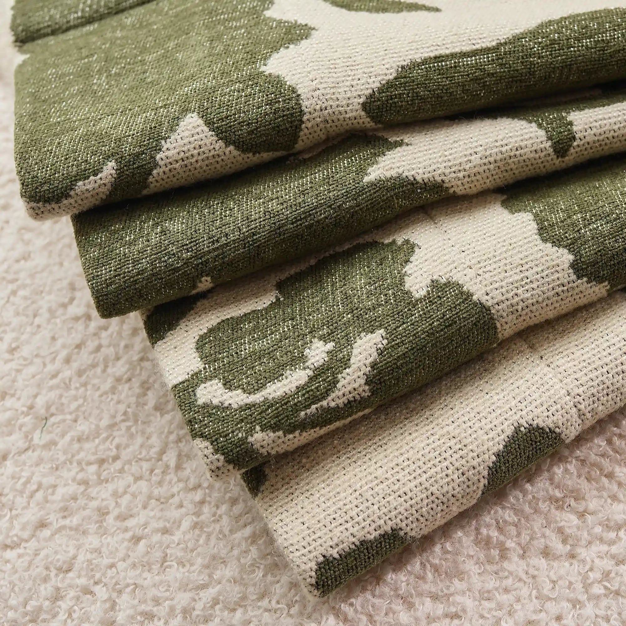 Faelyn Forest Green Botanical Bloom Jacquard Chenille Drapes