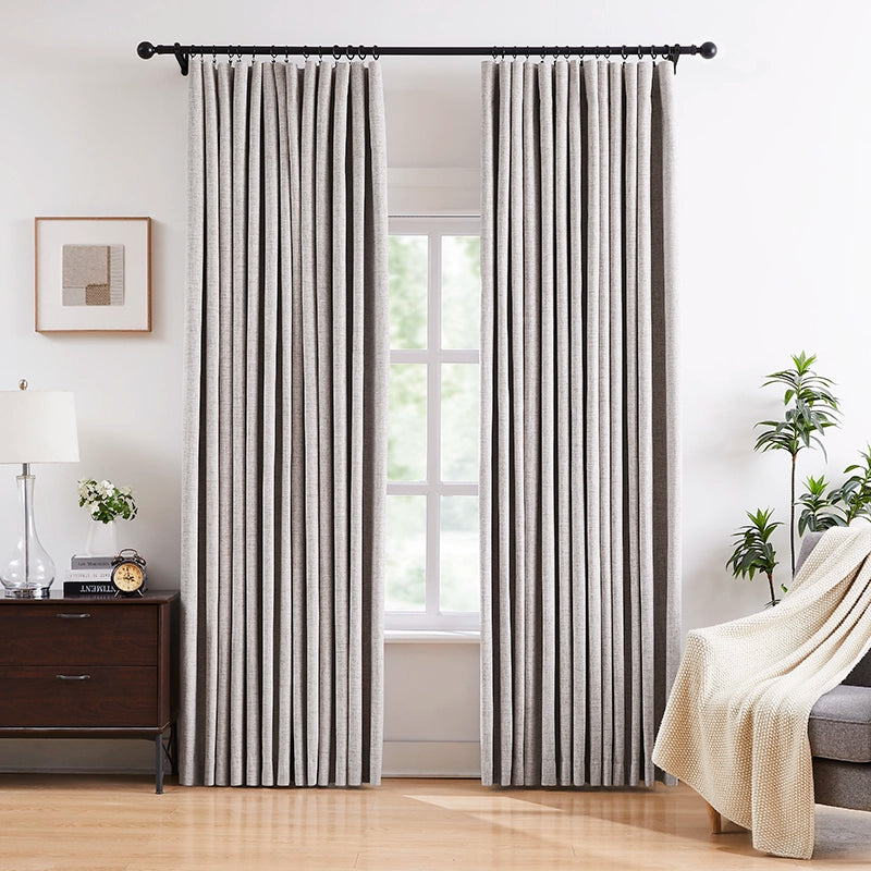 Faye Faux Blackout Drapery Pleated - Light Blocking Curtains for Bedroom and Living Room