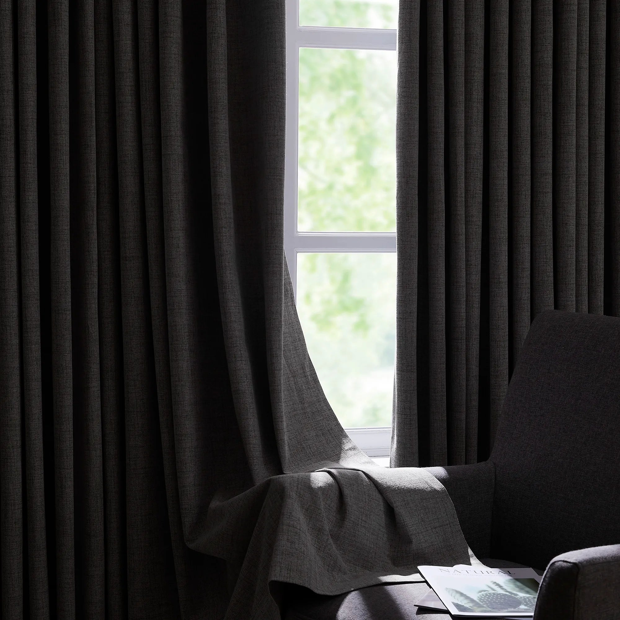 Faye 8011-14_scene_3 100% blackout drapery showing superior light control and stylish home decor effect