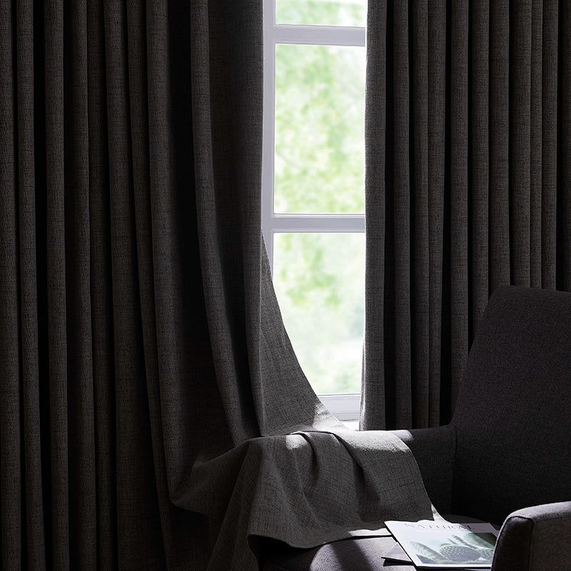 Faye Faux Blackout Drapery Pleated - Light Blocking Curtains for Bedroom and Living Room