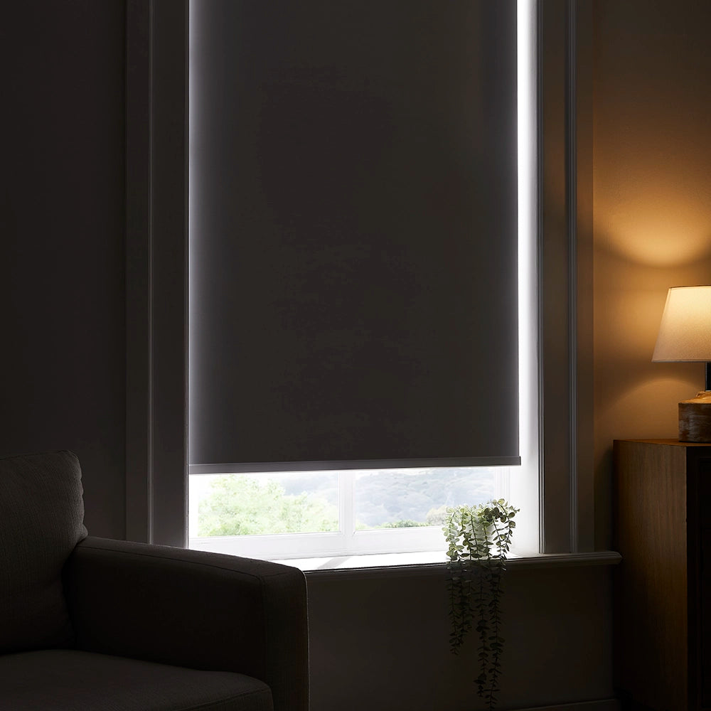 Fionis Motorized 100% Blackout Roller Shades, smooth sliding