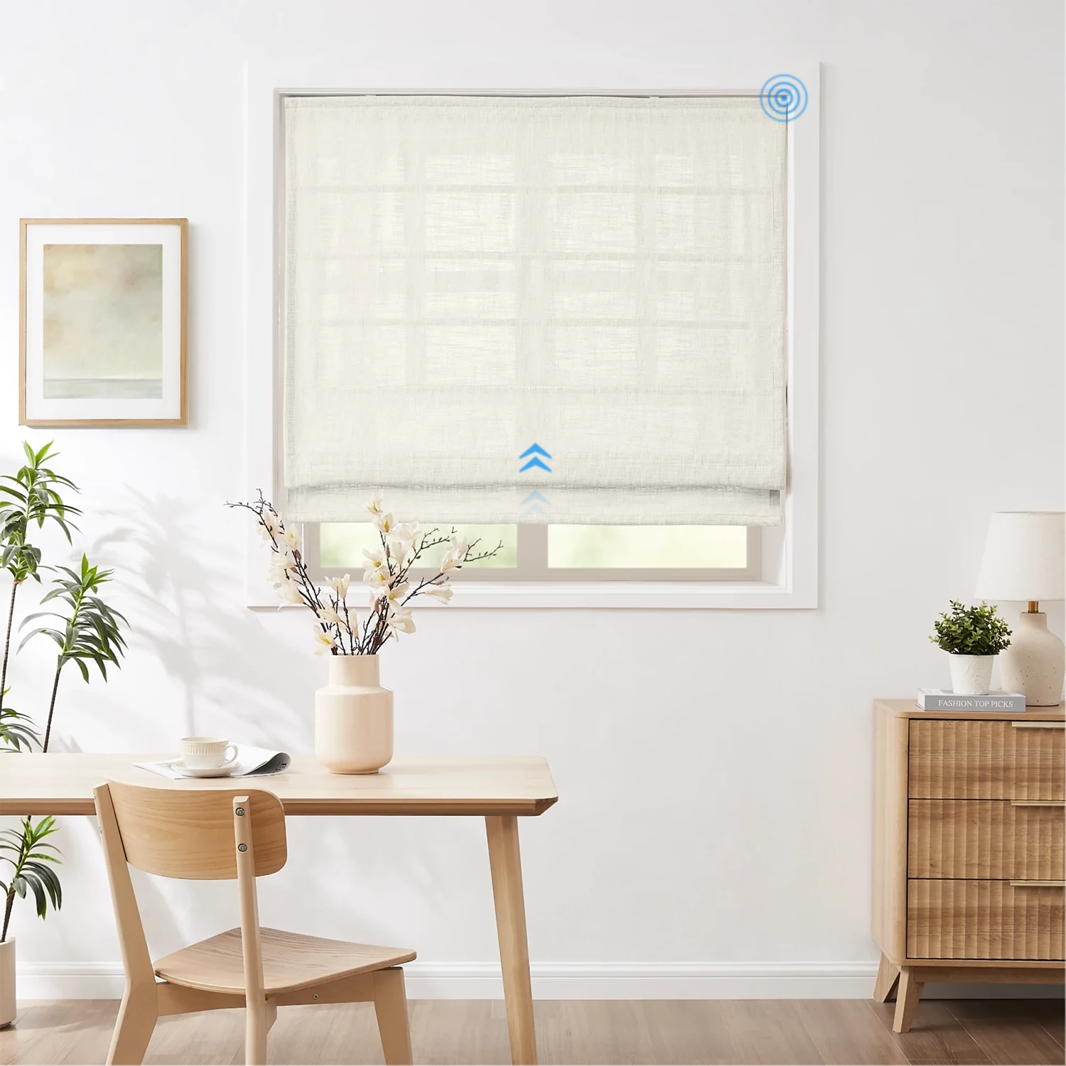 Fiora Smart Motorized Cotton Roman Shades