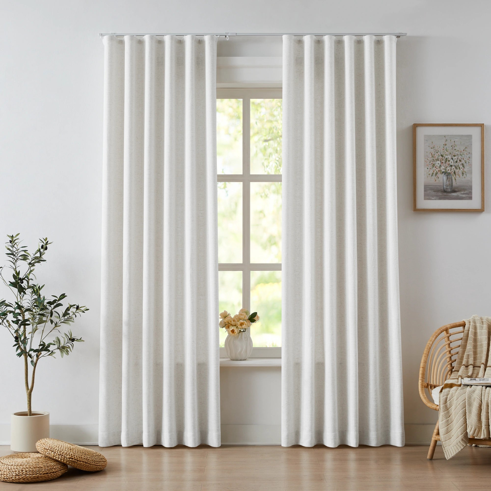 Gwynara 607-1 premium textured linen-cotton blend curtains with organic slub weaving and effortless draping