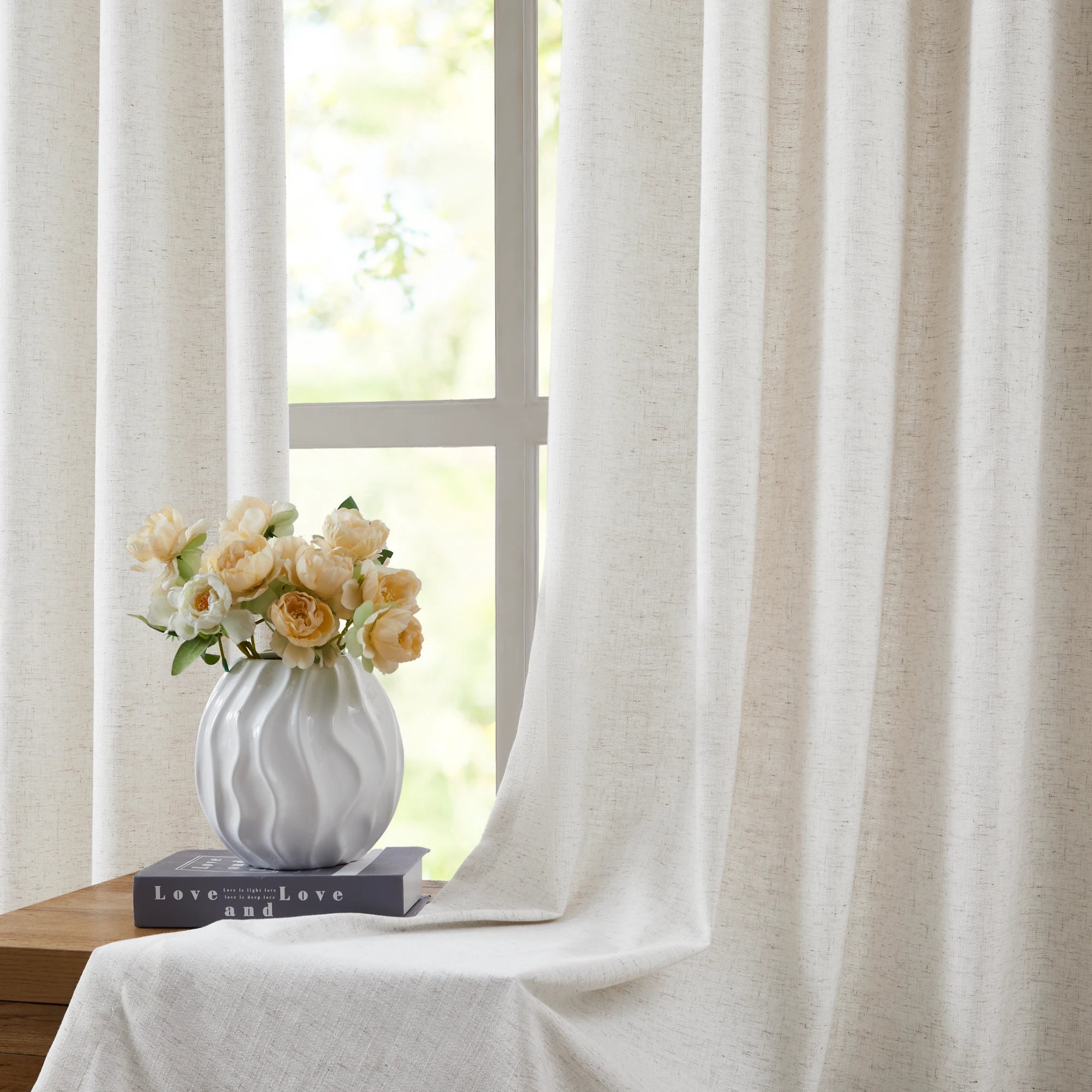Gwynara 607-1 premium linen-cotton blend curtain, natural cotton texture, timeless and durable