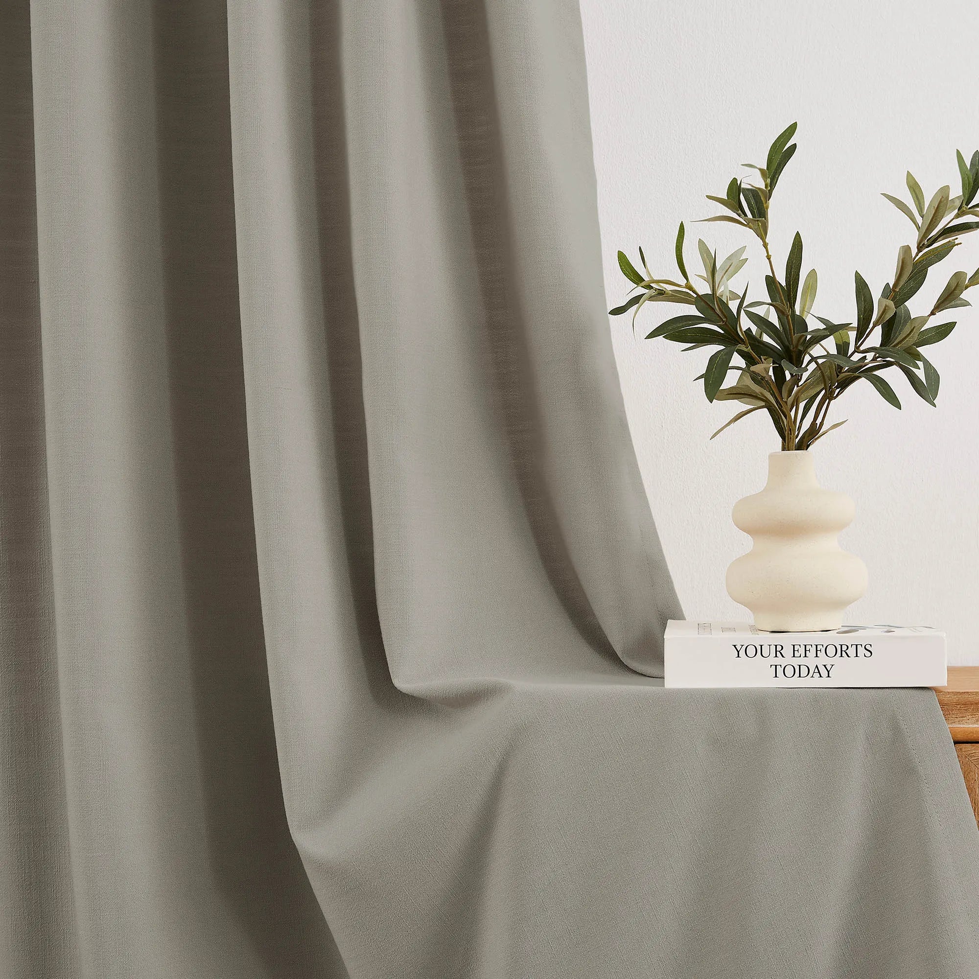 Ilythra cotton-linen light filtering layered double-layer curtain set model 608-4 scene 2 showcasing window curtains