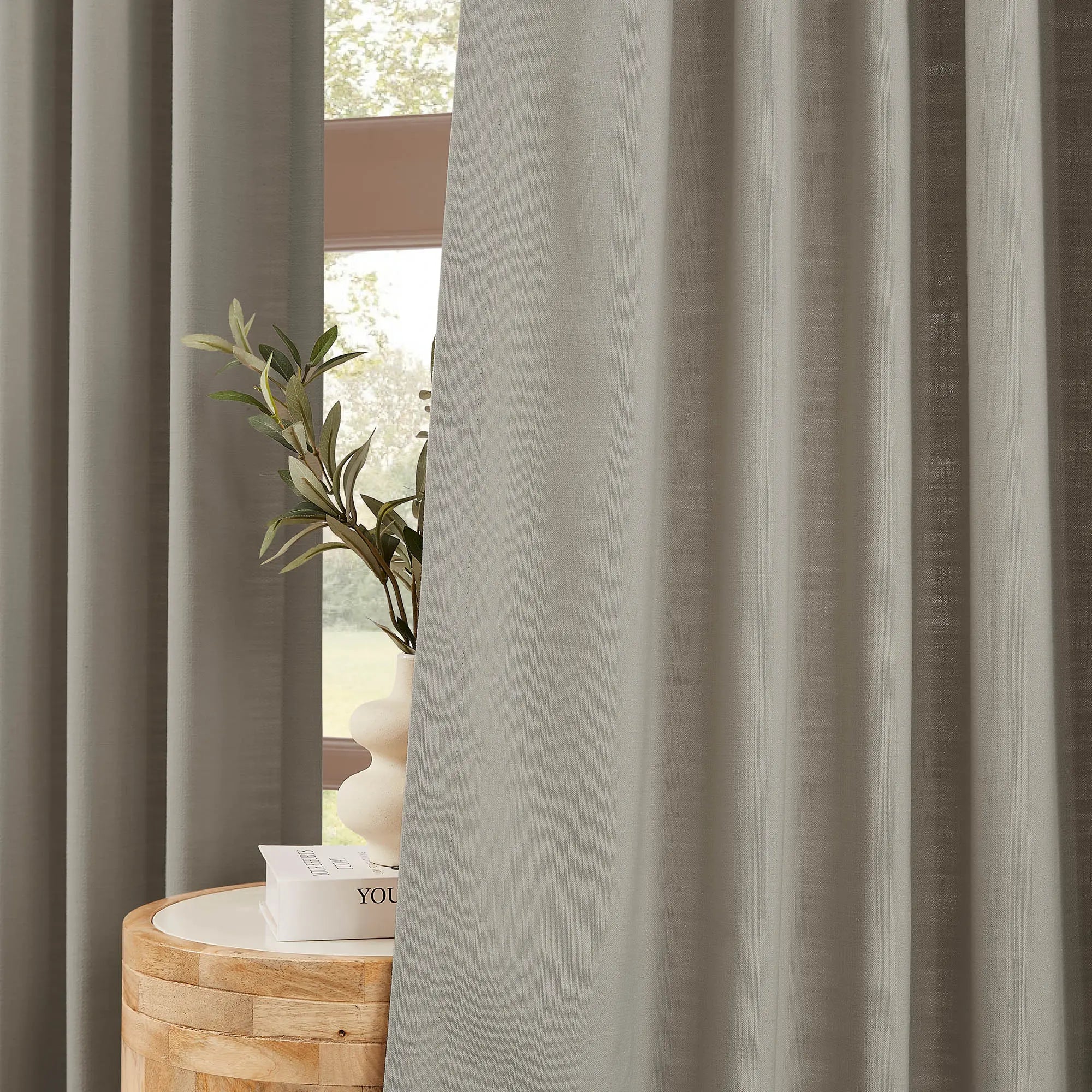 Ilythra cotton-linen light filtering layered double-layer curtain set model 608-4 scene 3 showcasing window curtains