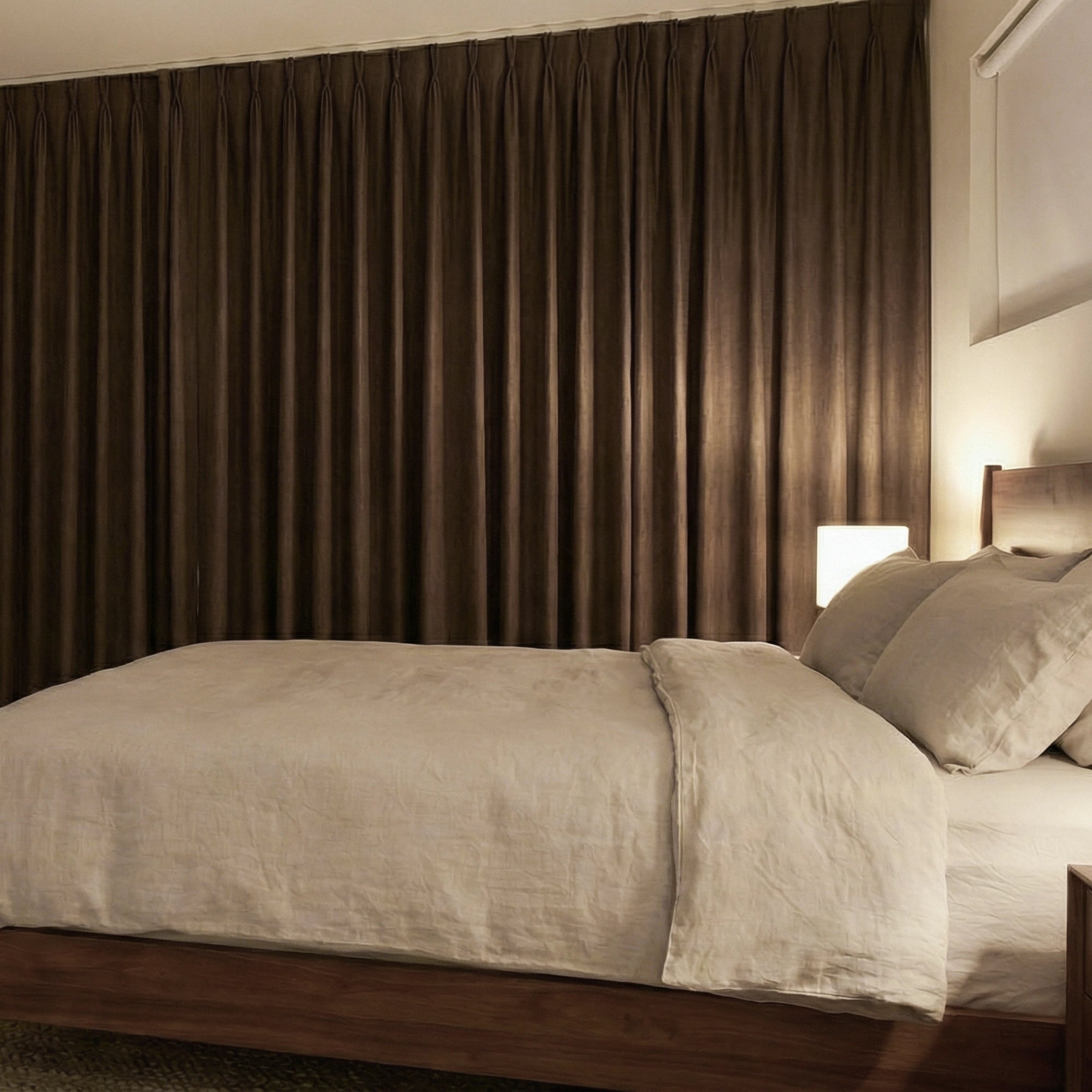 Isadora OY6-238-26-5 100% blackout curtains showcasing light blocking effect and solid drape style