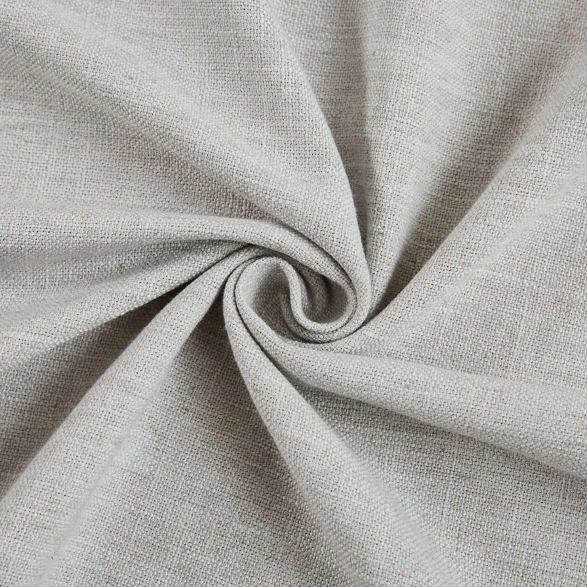 Jovienne linen cotton blend curtain, soft with modern draping, detail display