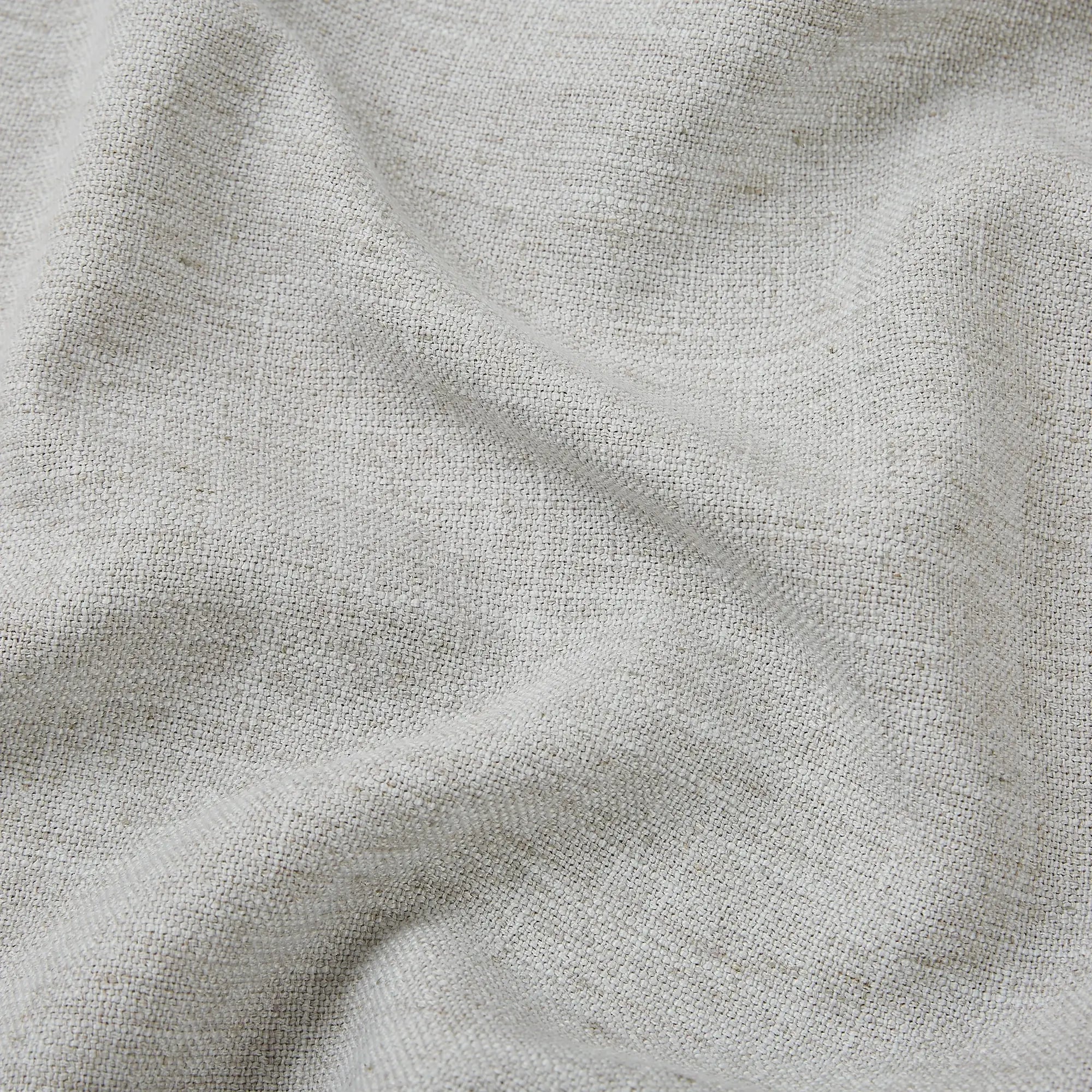 Jovienne linen cotton blend curtain, soft with modern draping, detail display