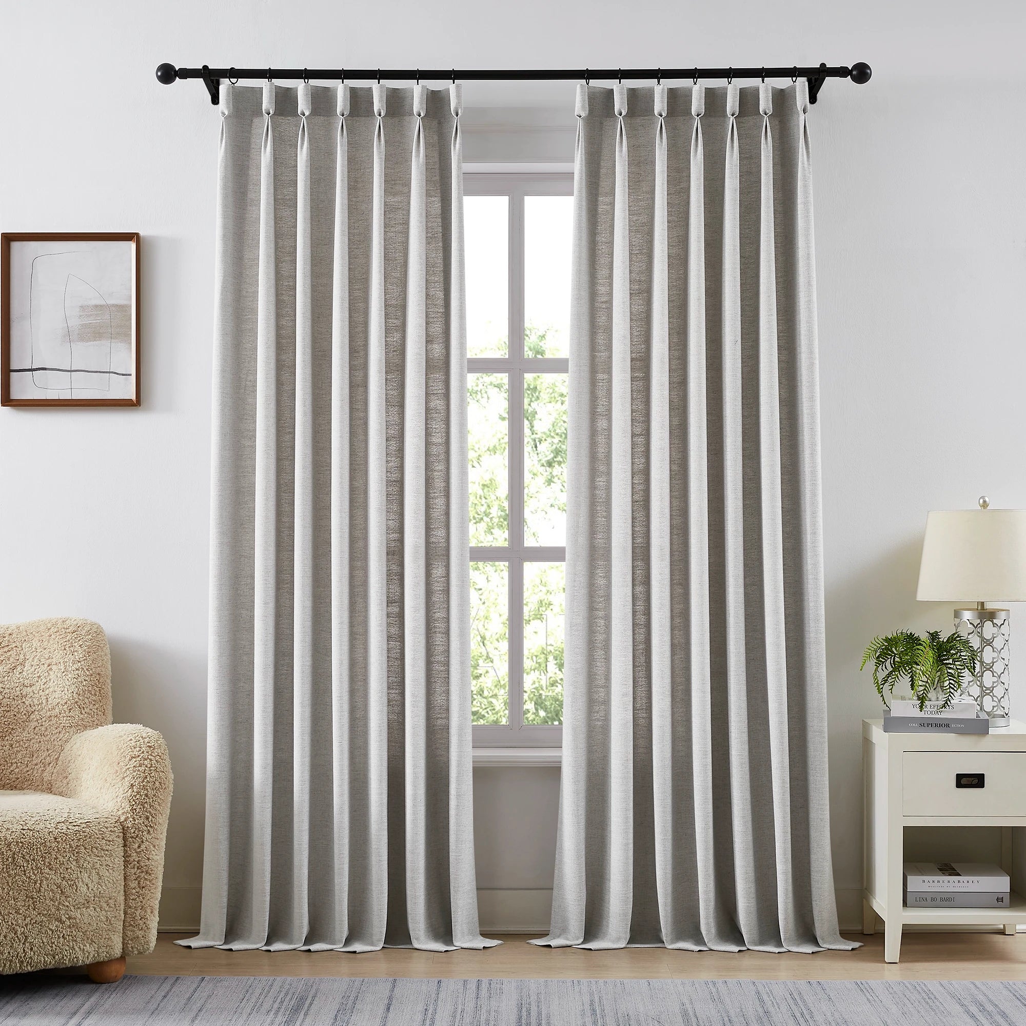Jovienne 938-8 linen cotton blend curtain, , sleek lines and elegant fluid drape