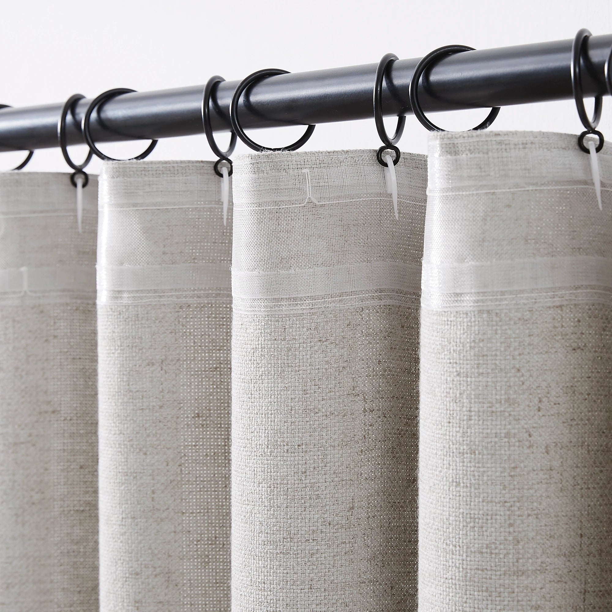 Kaelara 938-19 linen cotton blend curtain, soft, light filtering, detail display
