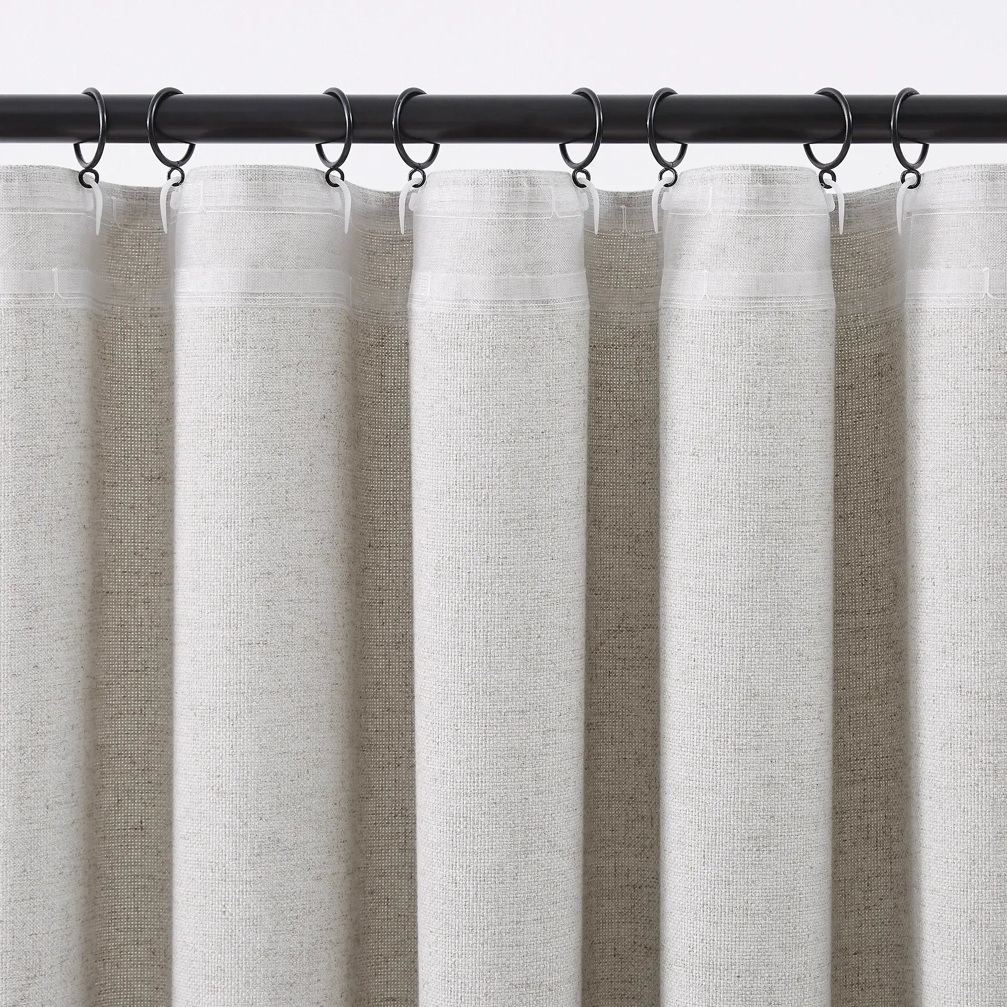 Kaelara 938-19 linen cotton blend curtain, soft, light filtering, detail display