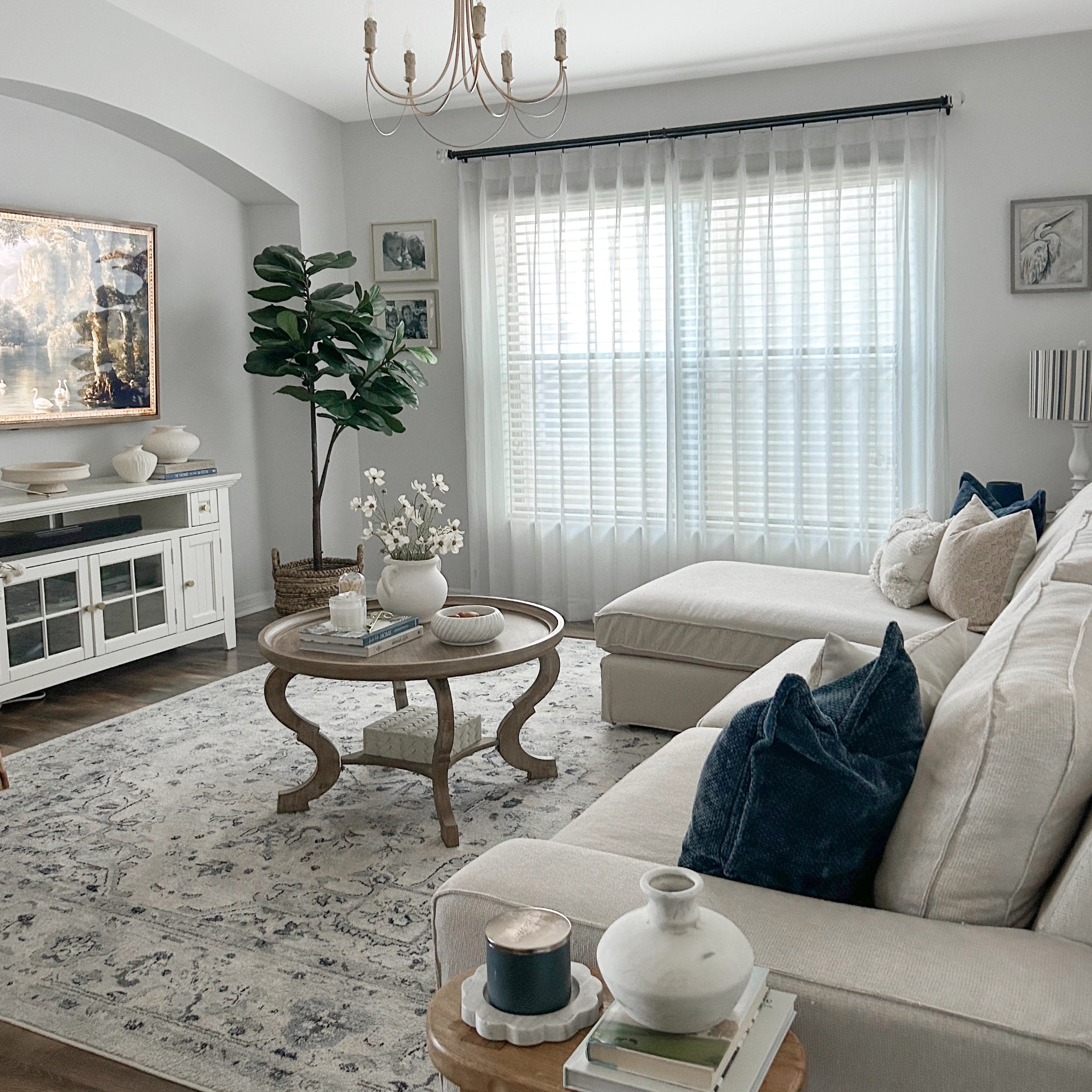Liana sheer extra long light drapes for large windows in living room 2023-37-1-main showcasing the curtains' overall look and perfect fit in a living room space