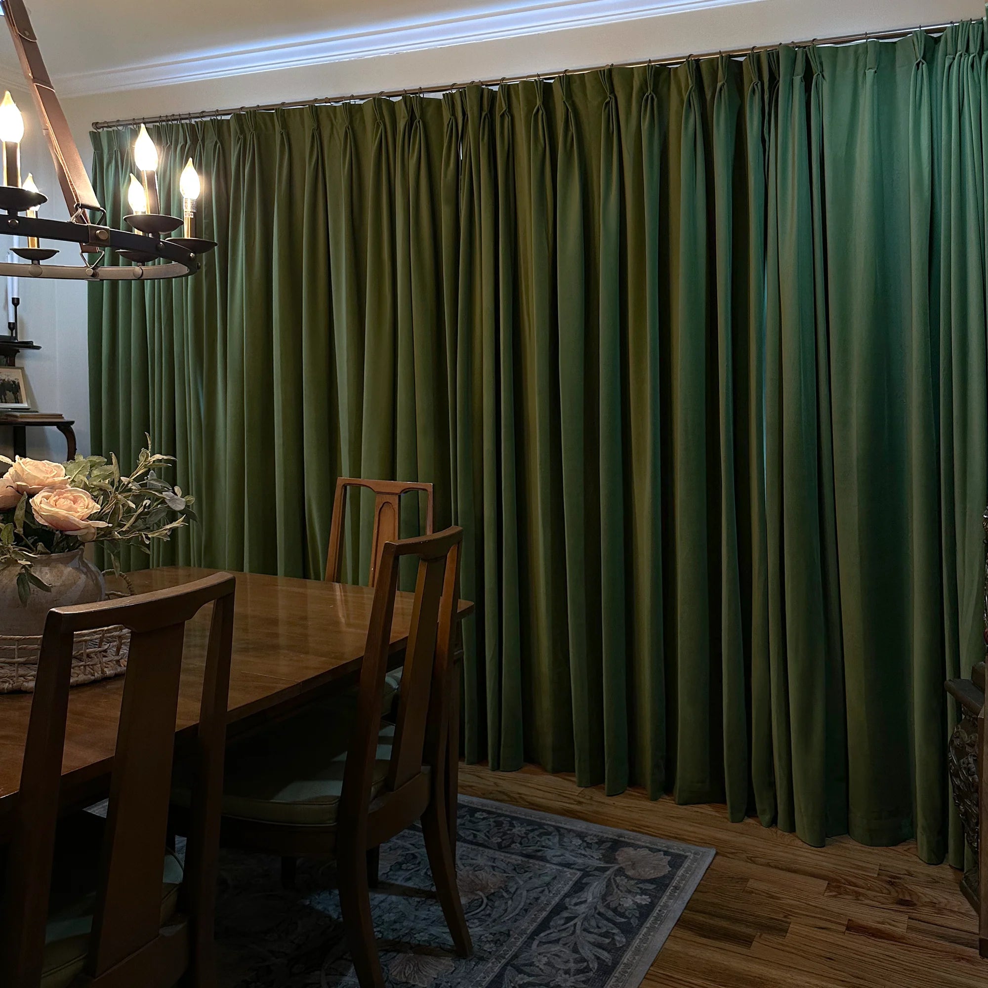 Liora velvet blackout curtains 658-3-4, luxurious custom drapes showcased to display the product's thick texture and excellent light-blocking effect