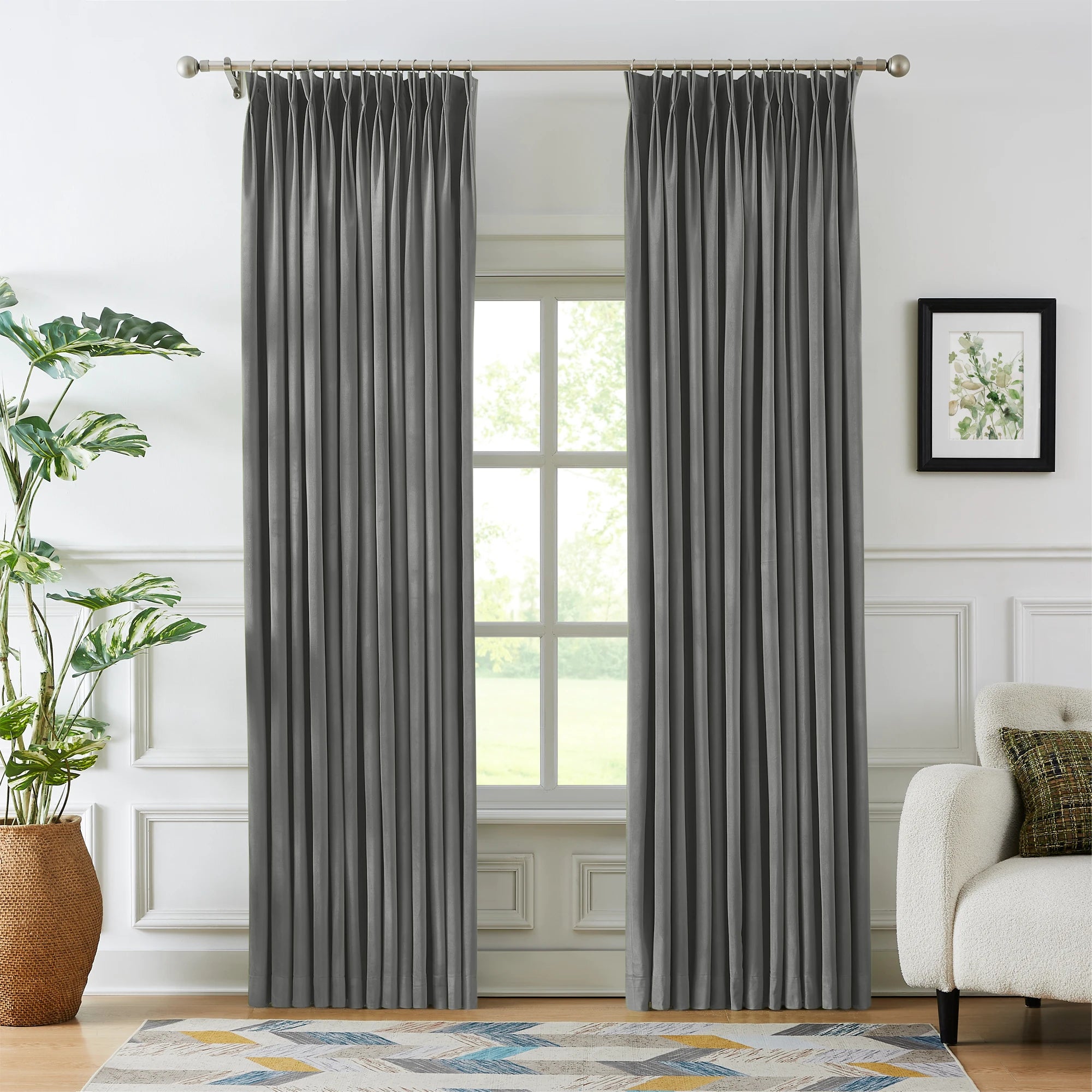 Liora Velvet Blackout Curtains bring a sophisticated touch to your Living Room or Bedroom while reducing glare and noise