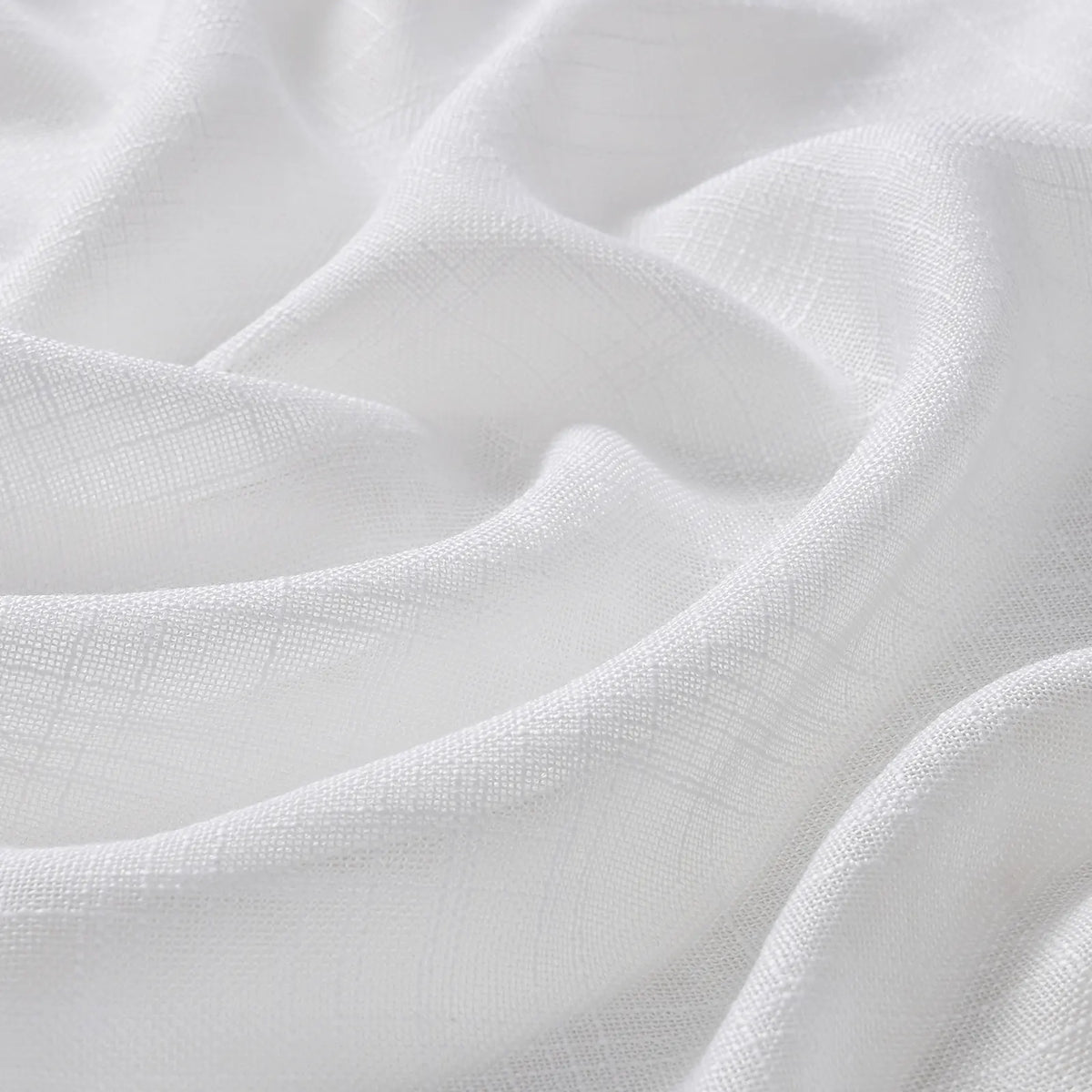 Freshine Luciana Linen Semi Sheer Curtains for Elegant Embossed White Pleated Drapes in a Refined Home