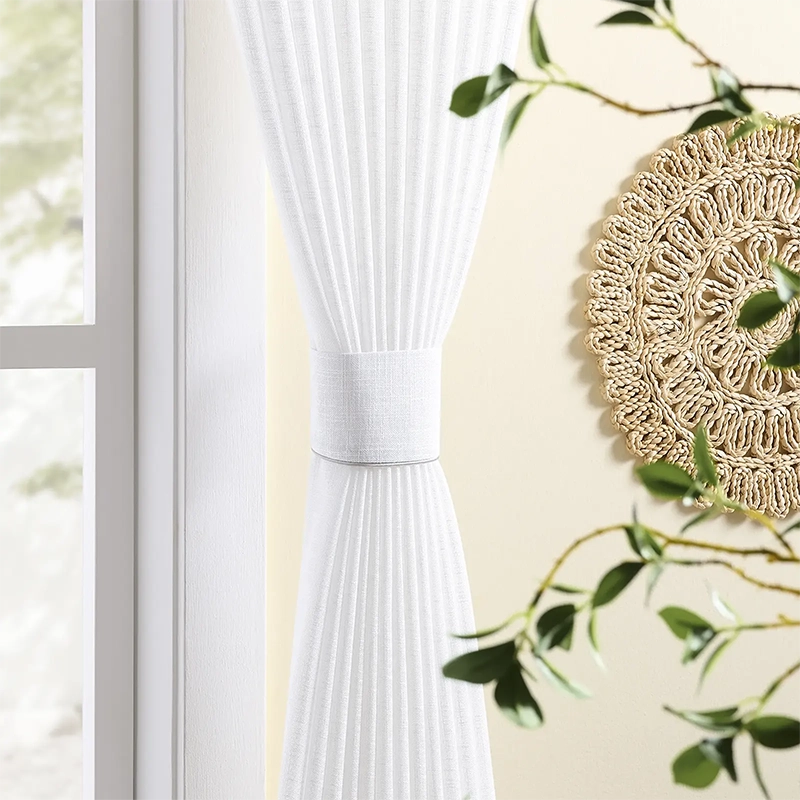 Luciana grommet-top curtains in transitional bedroom decor