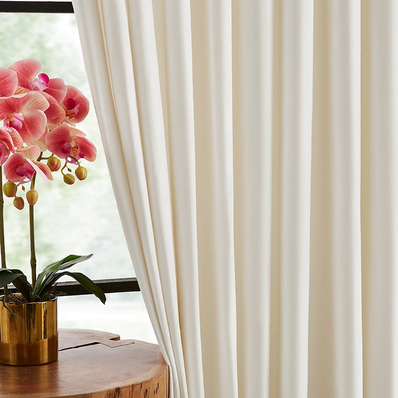 Luna Velvet Ripple Fold Drapery - Luxurious Drapes for Living Room and Bedroom