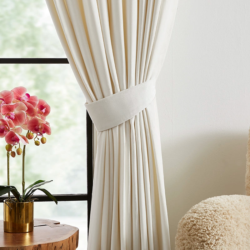 Luna Velvet Ripple Fold Drapery - Luxurious Drapes for Living Room and Bedroom