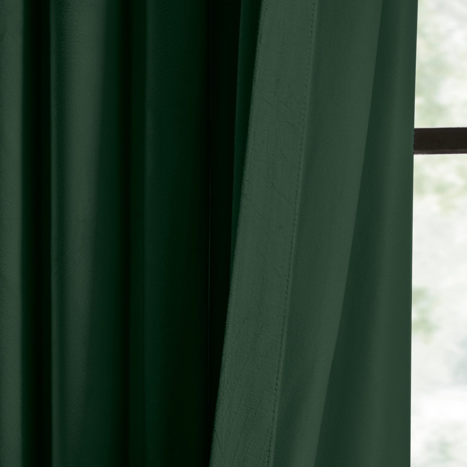 Luna A5018-76 velvet ripple fold drapery, luxurious and soft velvet fabric, front and back detail display
