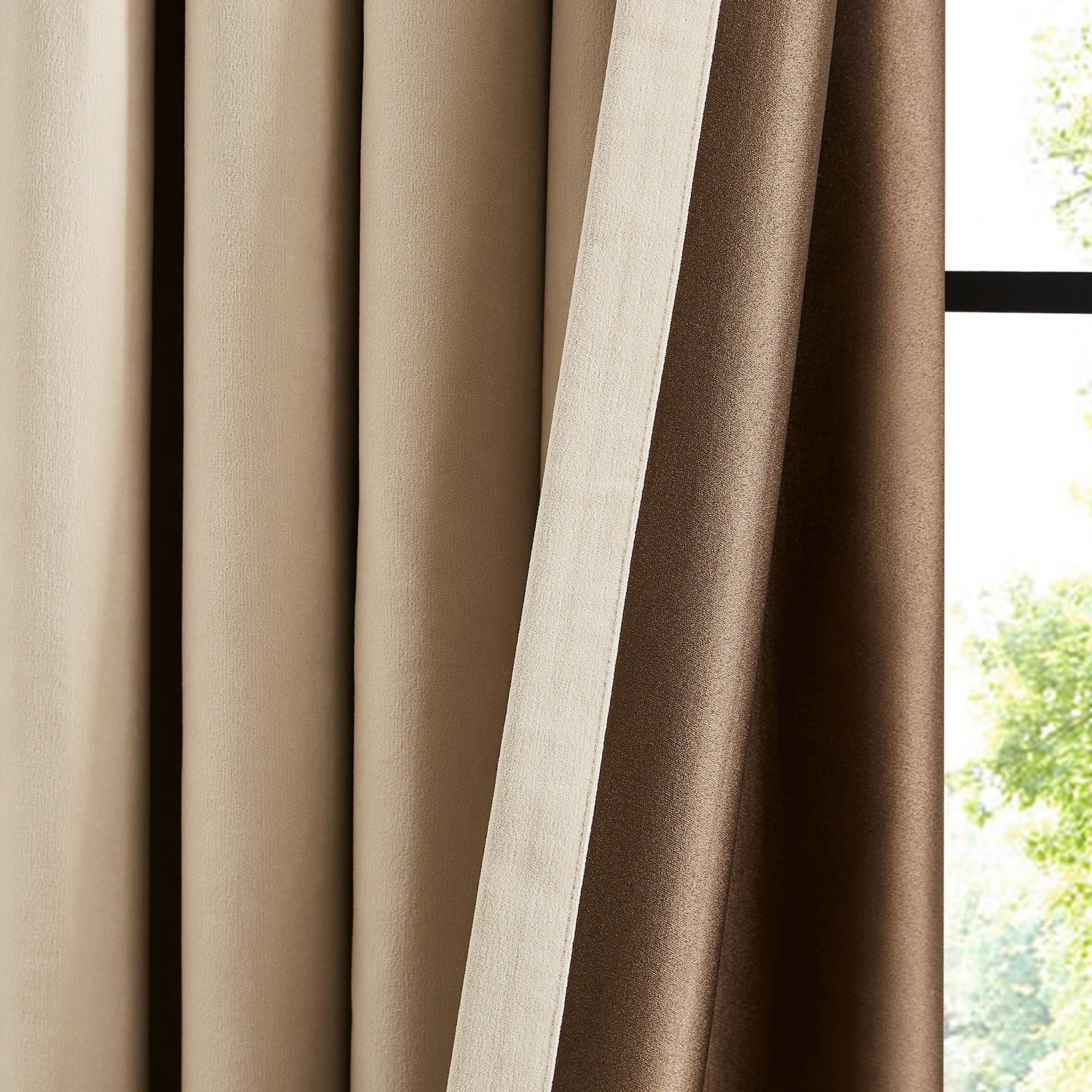 Lyra cloud-3_scene_5 velvet-like texture blackout curtains with elegant luxurious drapes in a modern refined home interior