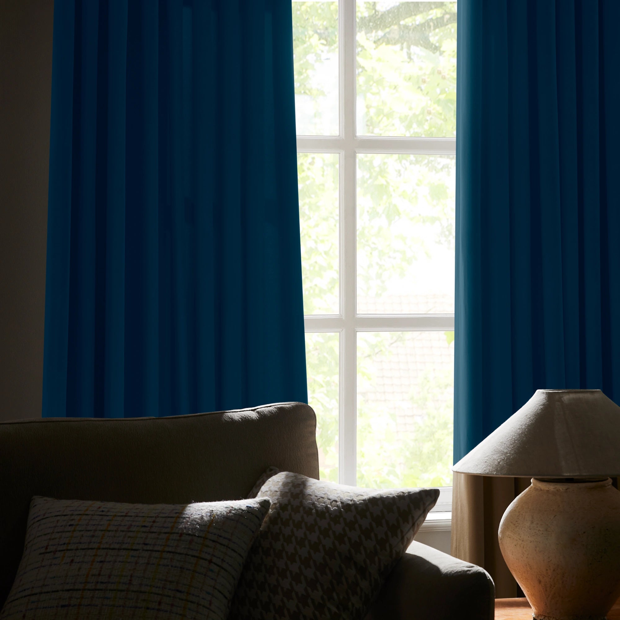 Marina 868-38_scene_2 floor-to-ceiling soft blackout velvet curtains with luxurious drape in a contemporary residential interior
