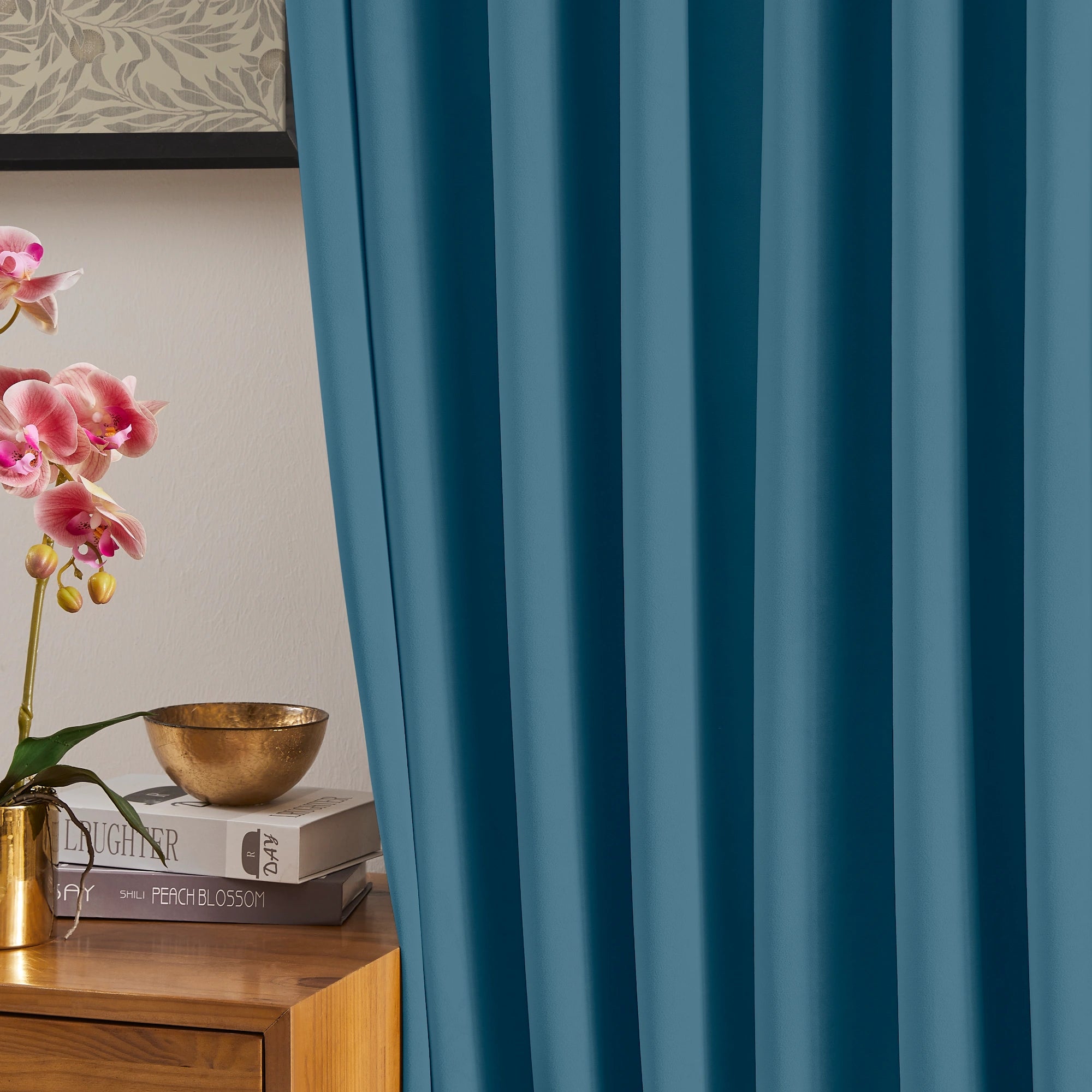 Marina 868-38_scene_5 floor-to-ceiling soft blackout velvet curtains with luxurious drape in a contemporary residential interior