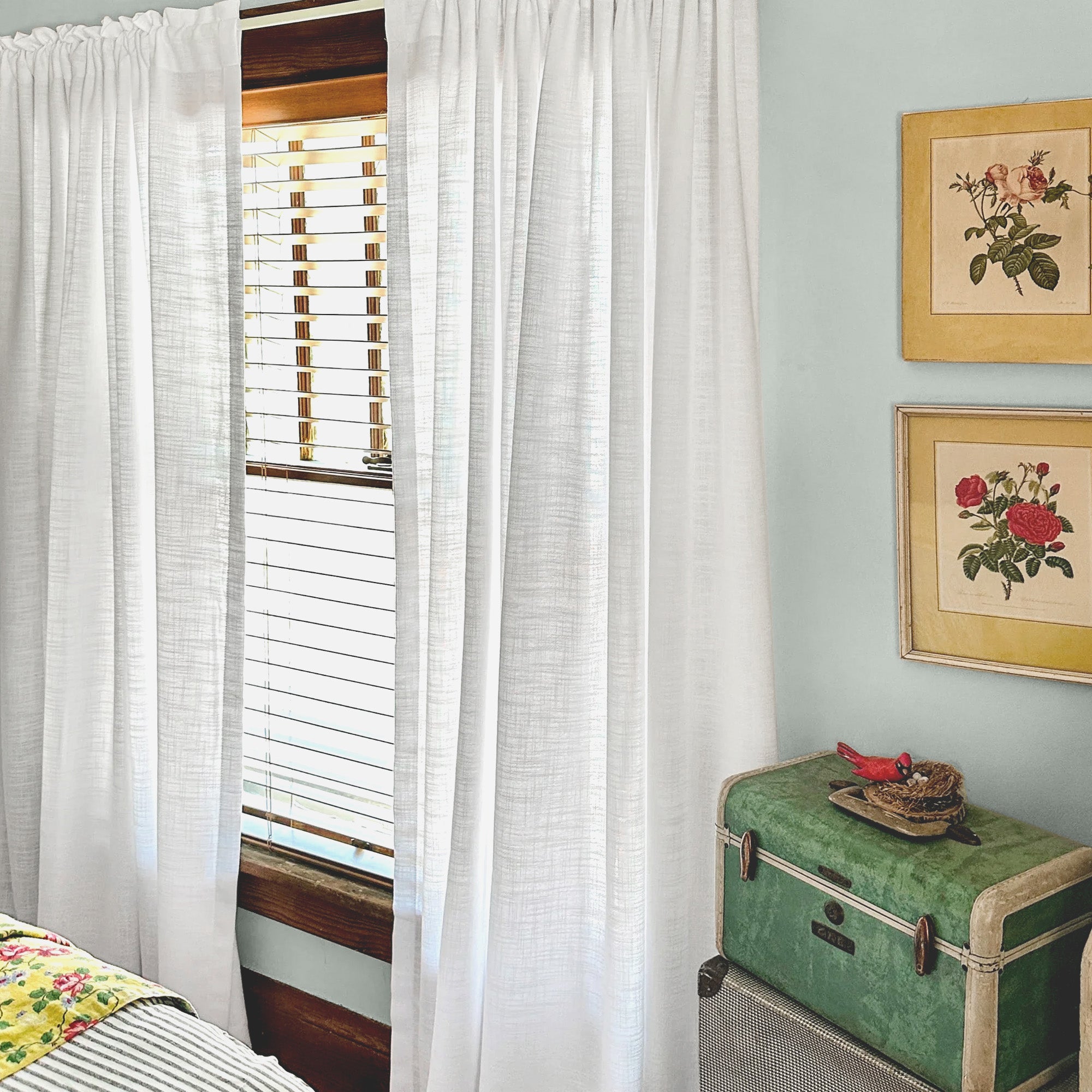 Marisol Linen Curtains K1011-1 timeless natural linen, elegant drape, softly diffused sunlight.