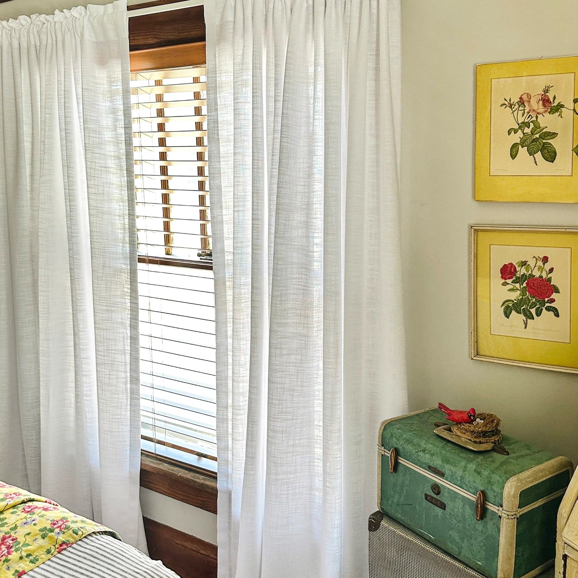 Marisol Linen Curtains K1011-1 timeless natural linen, elegant drape, softly diffused sunlight.