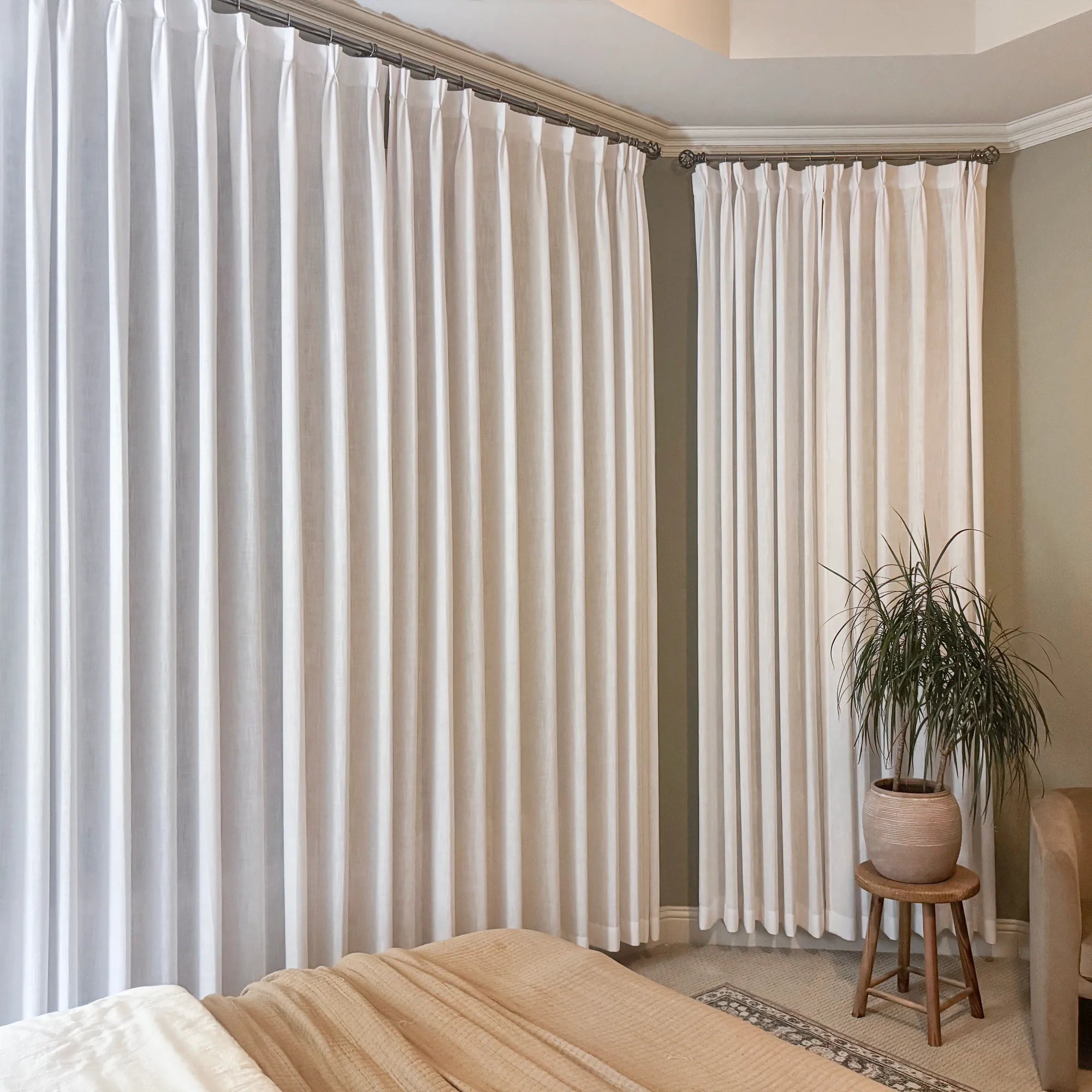 Marisol K1011-4 linen curtains elegant pleated drapes showcased in a product image highlighting the curtains