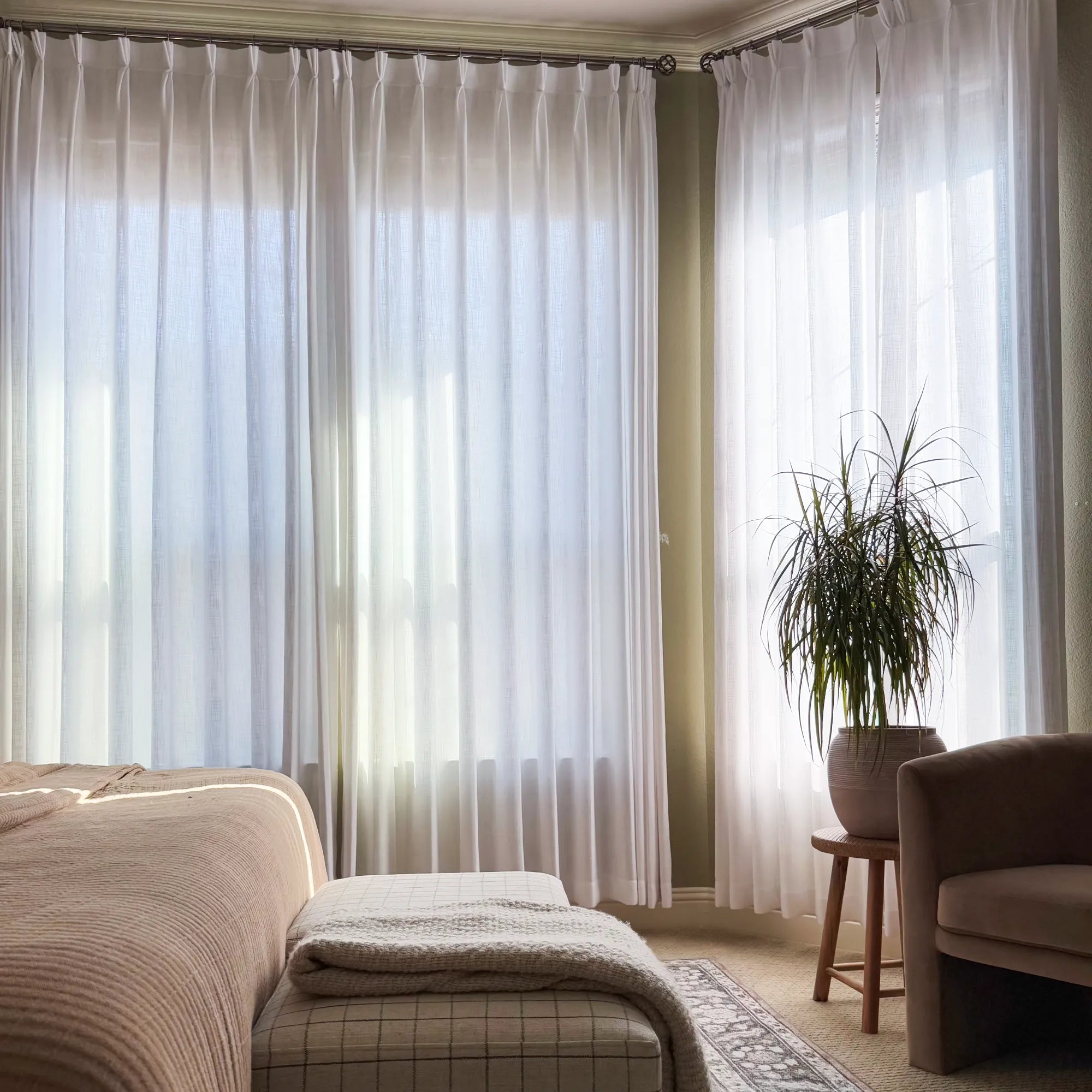 Marisol K1011-9 linen curtains elegant pleated drapes showcased in a product image highlighting the curtains