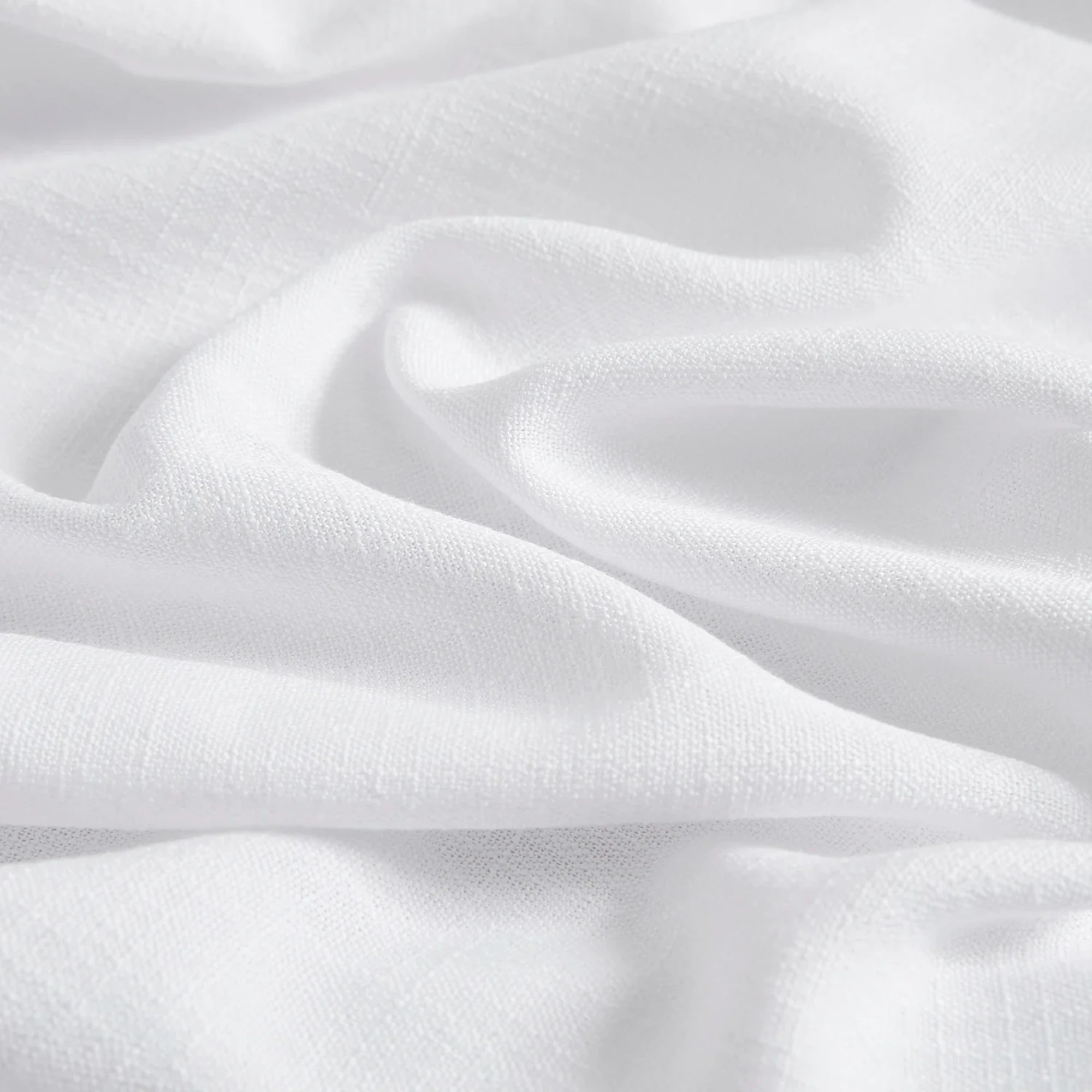 Marisol Linen Roman Shades: Image k1011_detail_2 presents close-up view of premium linen blend fabric, intricate weave texture, smooth tailored fold details, and refined craftsmanship for sophisticated light control