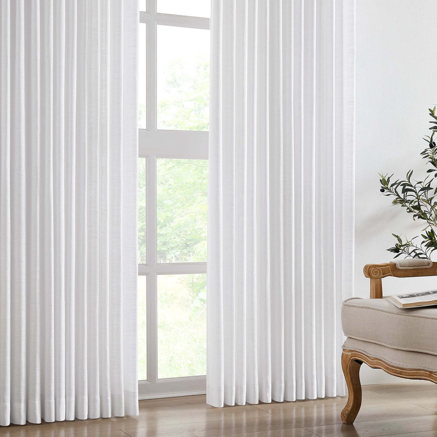 Marisol Linen Curtains K1011 timeless natural linen, elegant drape, softly diffused sunlight