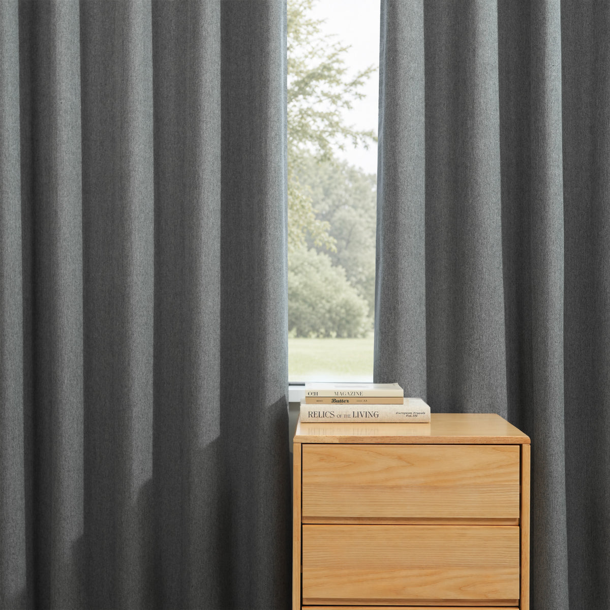 Melioraen Heathered Textured 100% Blackout Curtains