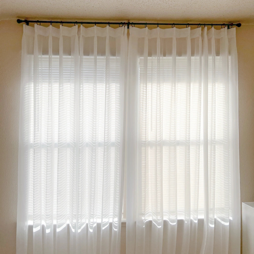Mira Solid Sheer Curtains for Large Windows - Light Filtering Drapes nf_4 showcasing sheer curtains in bedroom | Product Display