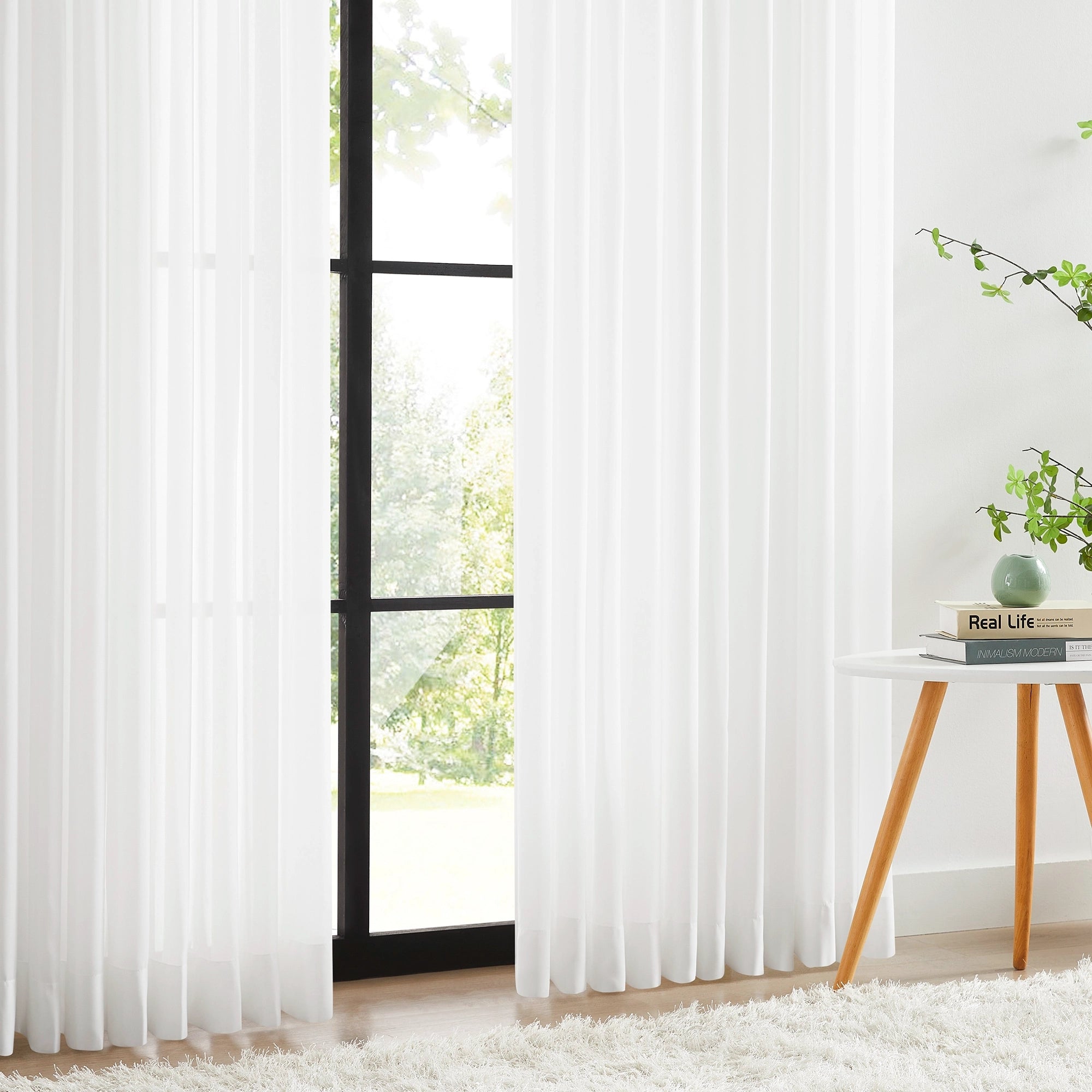 Mira 6320-1 solid sheer curtains, soft light diffusion, luxurious texture