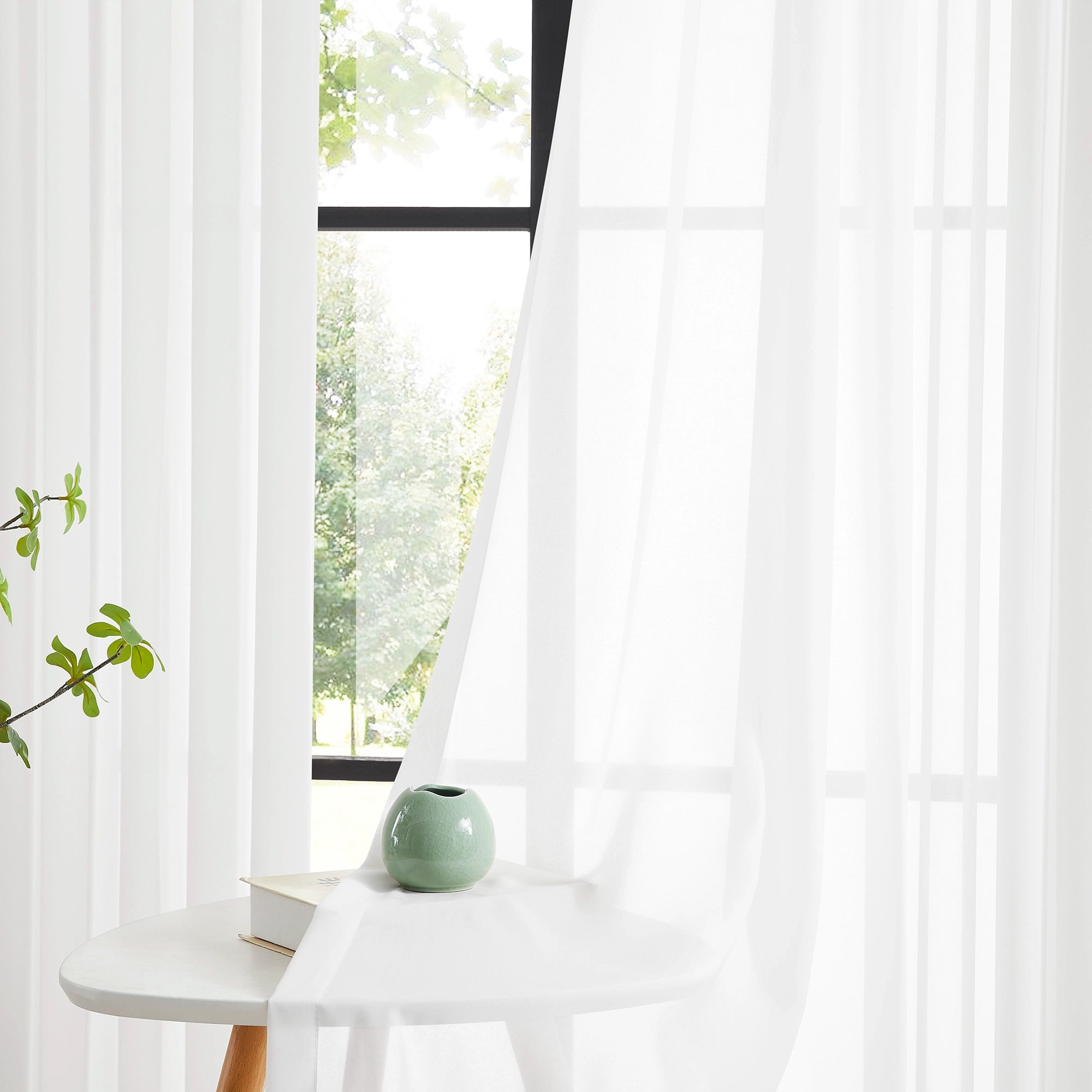 Mira 6320-1 solid sheer curtains, soft light diffusion, luxurious texture