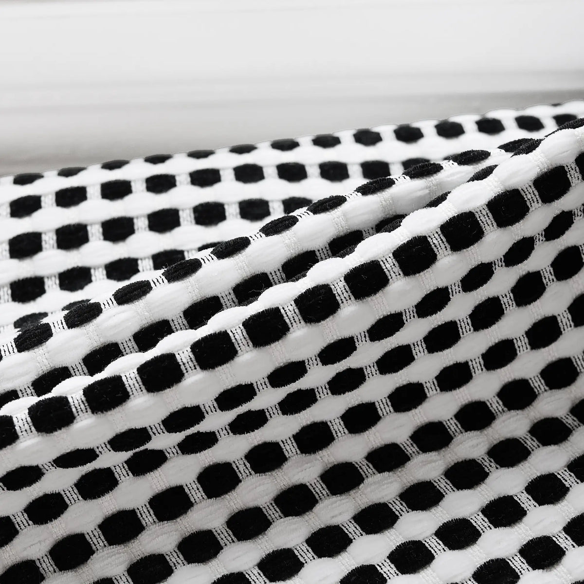 Mirelle Black & White Geometric Grid Jacquard Drapes