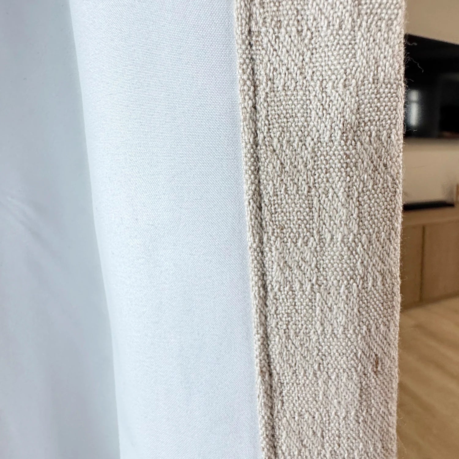 Mirena Textured Linen-Cotton Blend Curtain – Intricate Micro-Weave & Soft Organic Drape