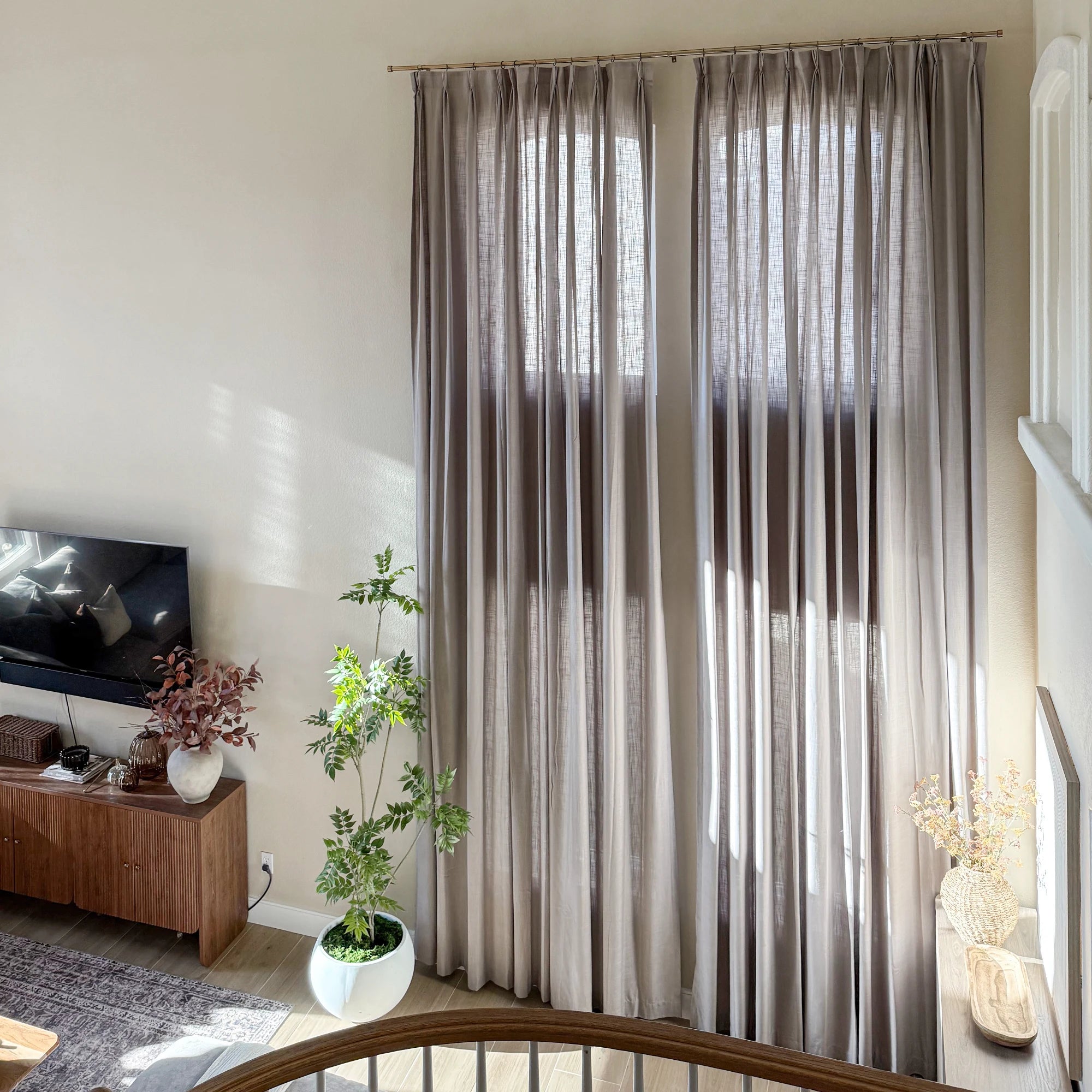 Nina 2020-11-1 cotton blend drapery light filtering curtains showcased in a product image
