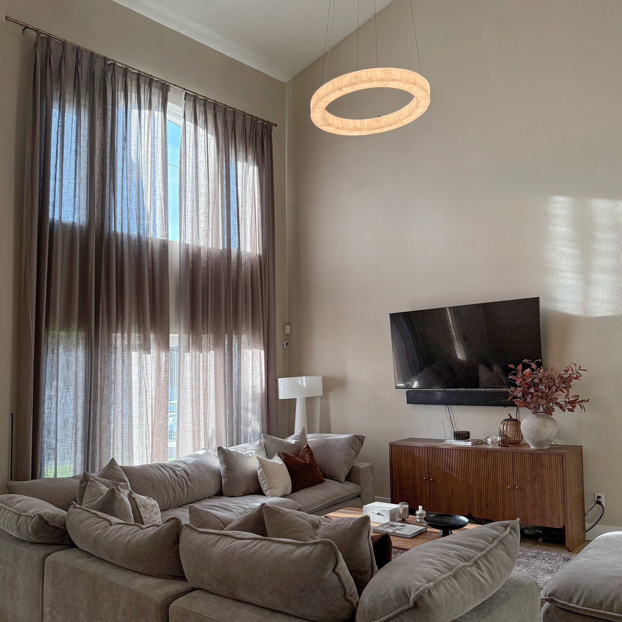 Nina 2020-11-3 cotton blend drapery light filtering curtains showcased in a product image