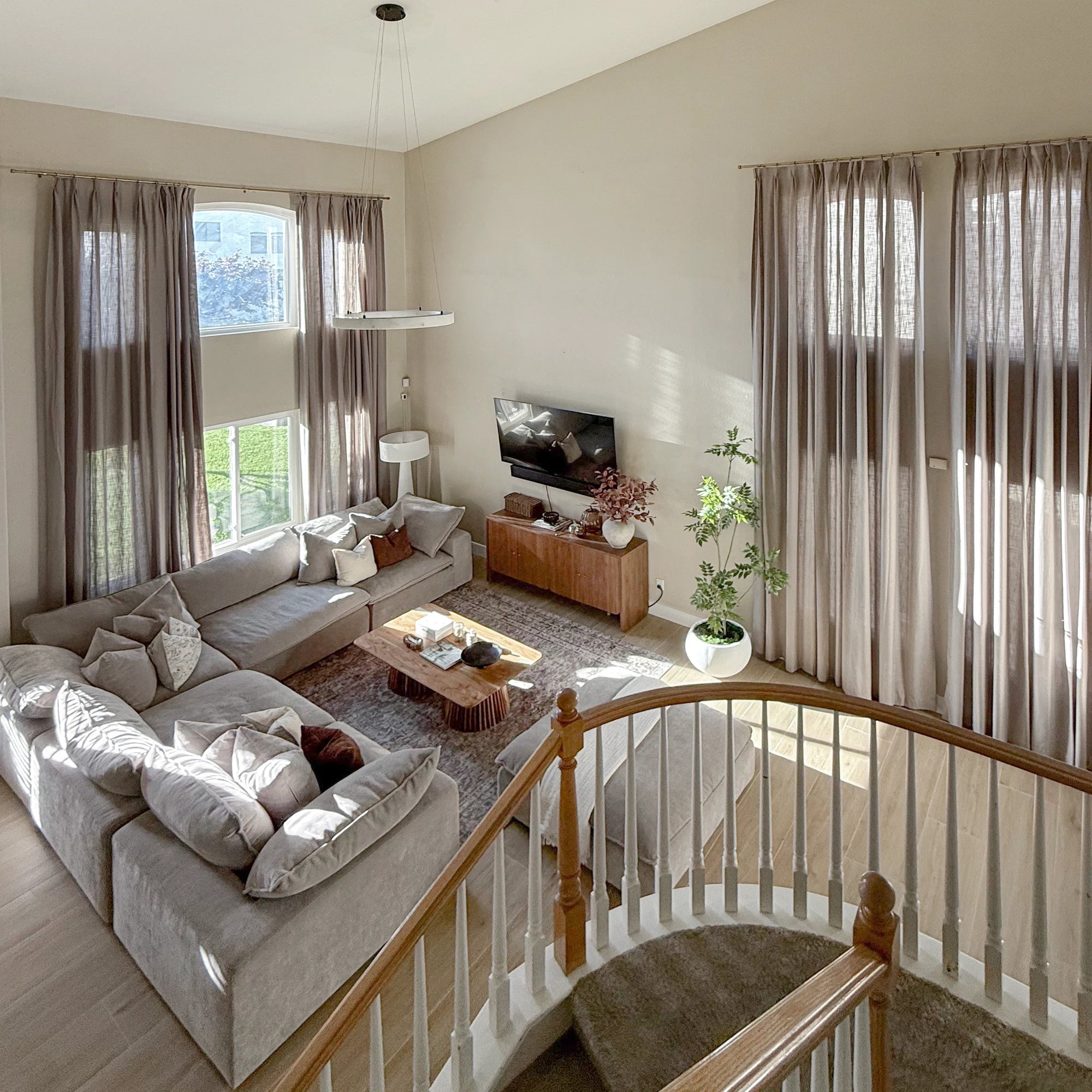 Nina 2020-11-4 cotton blend drapery light filtering curtains showcased in a product image