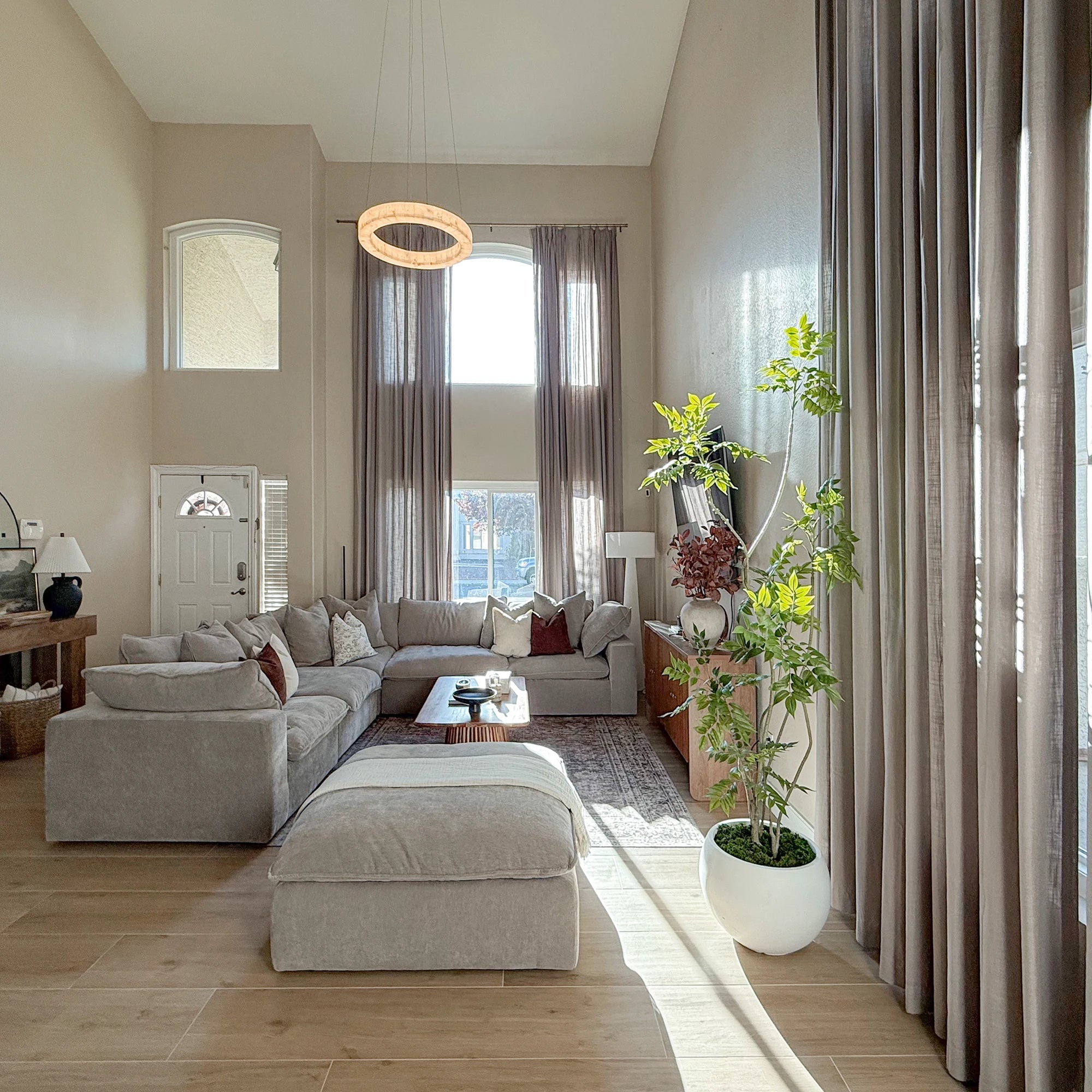 Nina 2020-11-5 cotton blend drapery light filtering curtains showcased in a product image