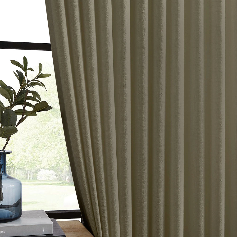 Nina cotton blend drapery light filtering curtains detail showing curtain overall appearance
