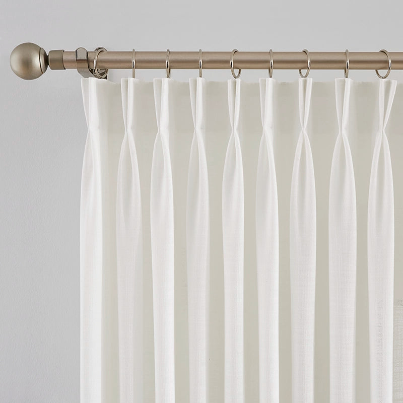 Nina Linen Blend Drapery Pleat – Elegant Light Filtering Curtains for Living Room & Dining Room
