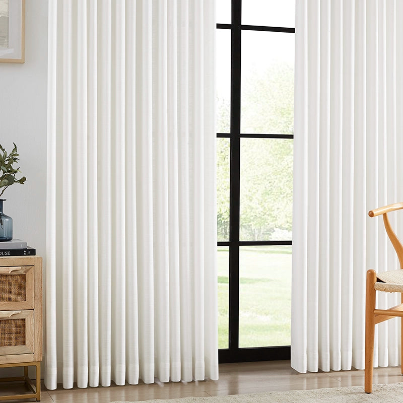 Nina cotton blend drapery light filtering curtains detail showing curtain overall appearance