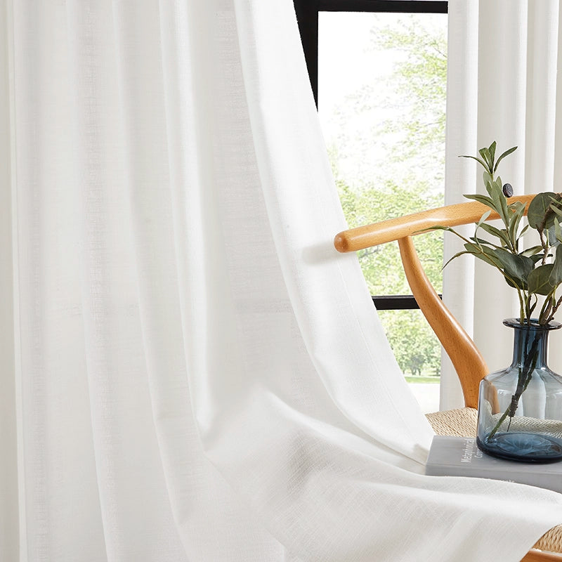 Nina cotton blend drapery light filtering curtains detail showing curtain overall appearance